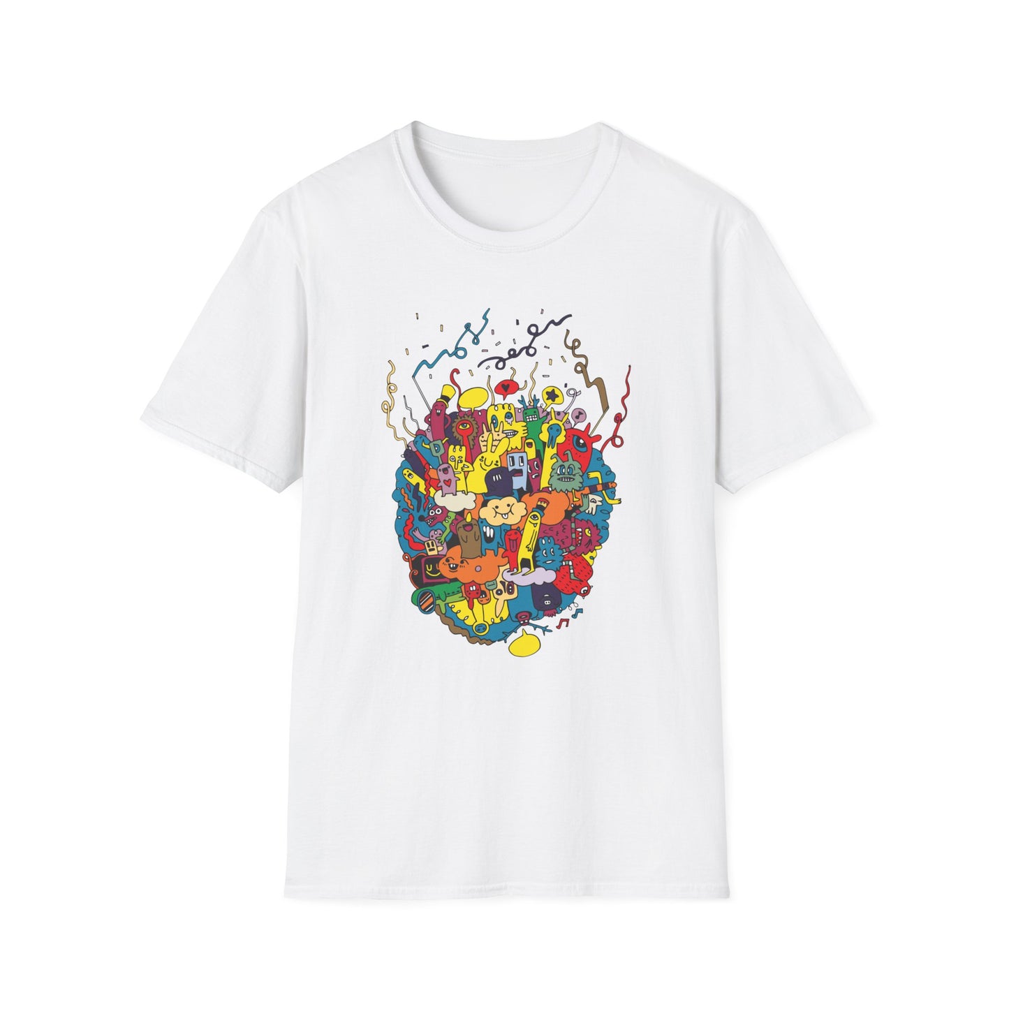 Funny Doodle Collage T-Shirt – Playful Graphic Tee for Quirky Style