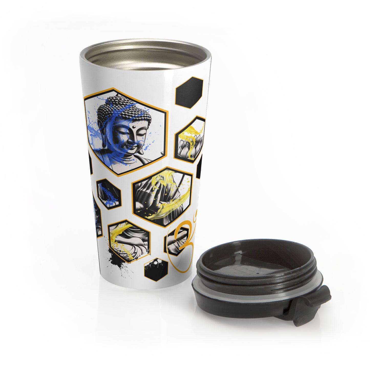 Zen-Inspired Stainless Steel Travel Mug – Unique Buddha Design for Mindful Moments