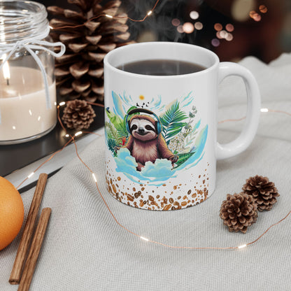 Sloth Paradise Ceramic Mug - 11oz & 15oz | Tropical Coffee Lover's Gift