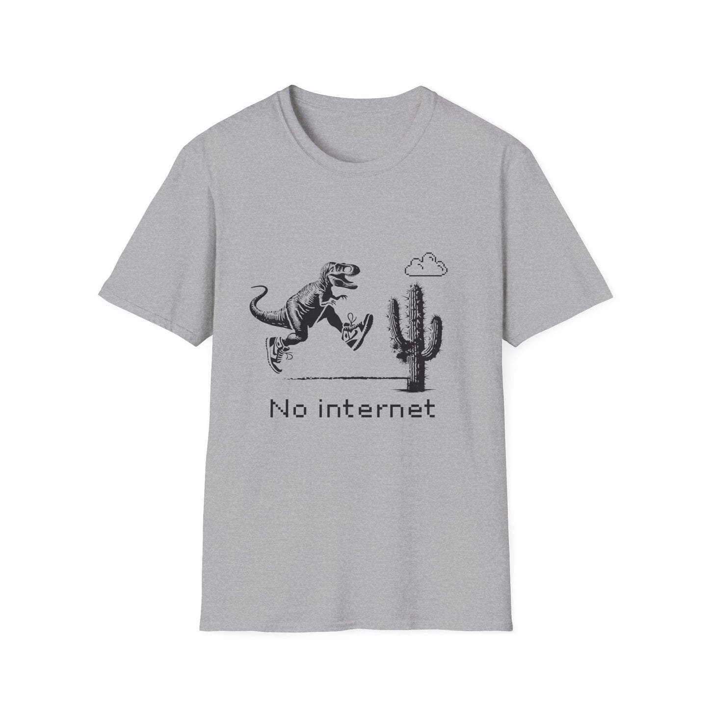 No Internet Dinosaur T-Shirt – Google Dinosaur Game Inspired Stupid T-Shirt