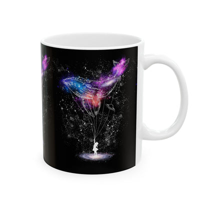 Cosmic Whale Ceramic Mug – 11oz & 15oz, Celestial Coffee Mug for Fantasy Fans & Stargazers