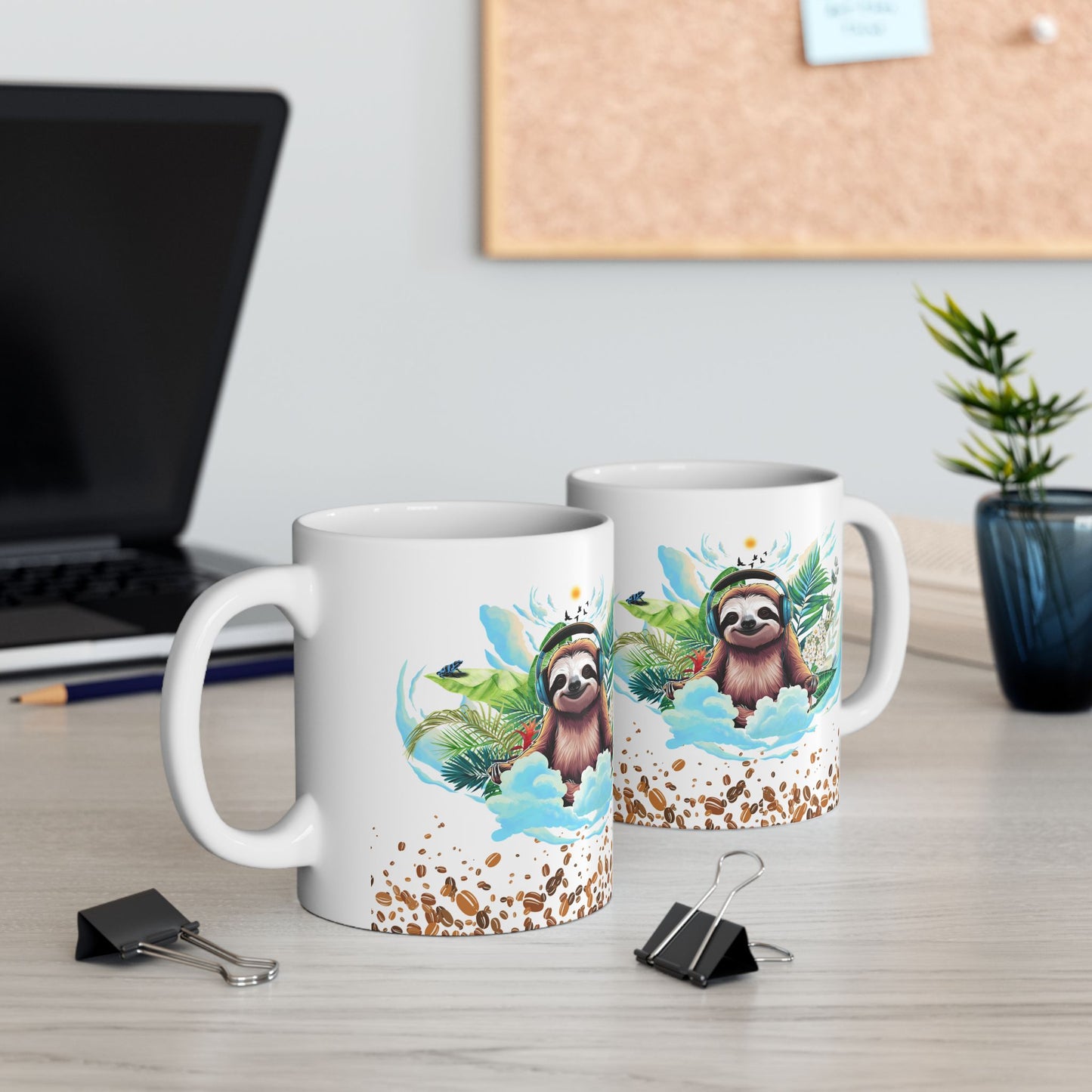 Sloth Paradise Ceramic Mug - 11oz & 15oz | Tropical Coffee Lover's Gift