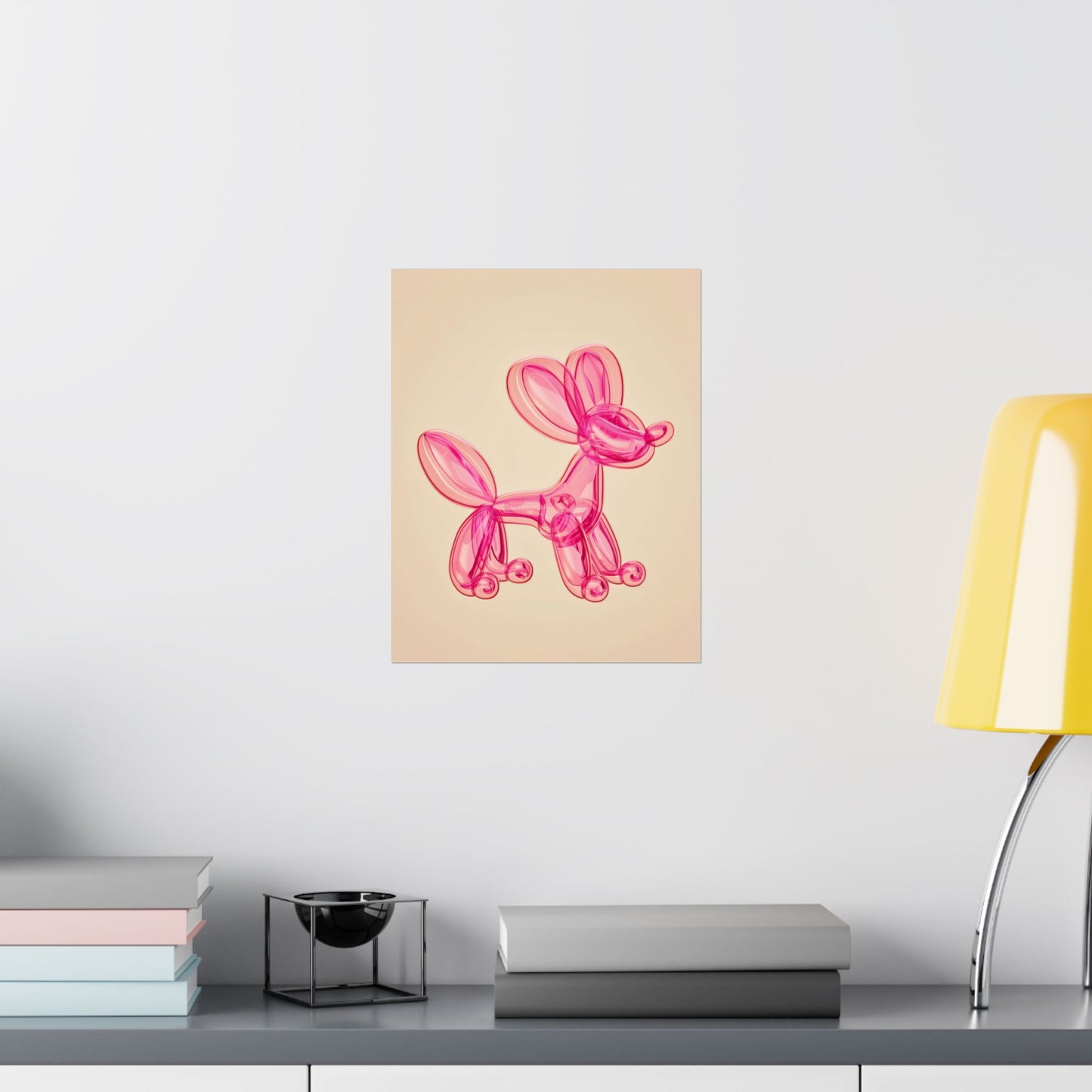 Pink Balloon Dog Artpop Poster - Whimsical Modern Pop Art Wall Decor