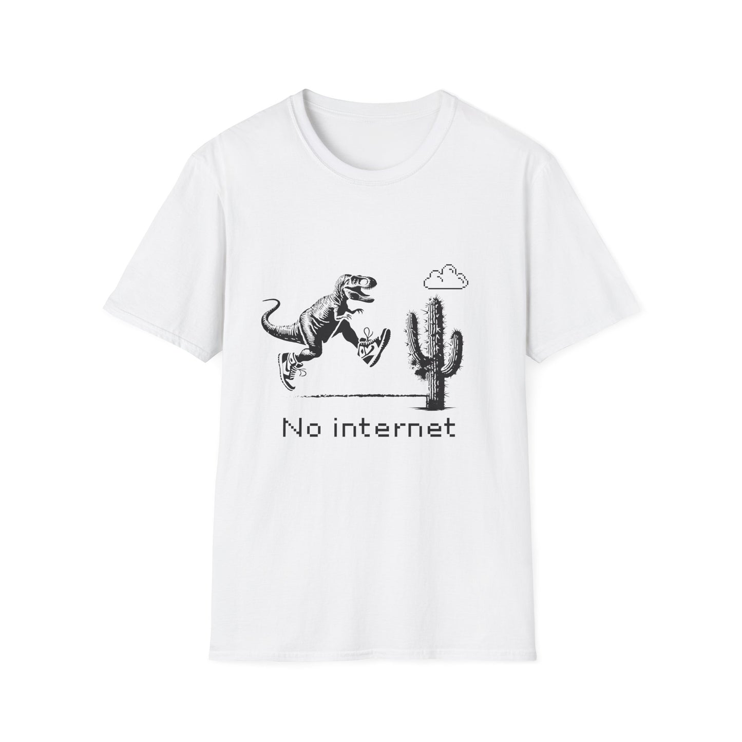 No Internet Dinosaur T-Shirt – Google Dinosaur Game Inspired Stupid T-Shirt