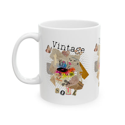 Vintage Soul Ceramic Mug – 11oz & 15oz, Retro Coffee Mug for Vinyl Collectors & Music Lovers