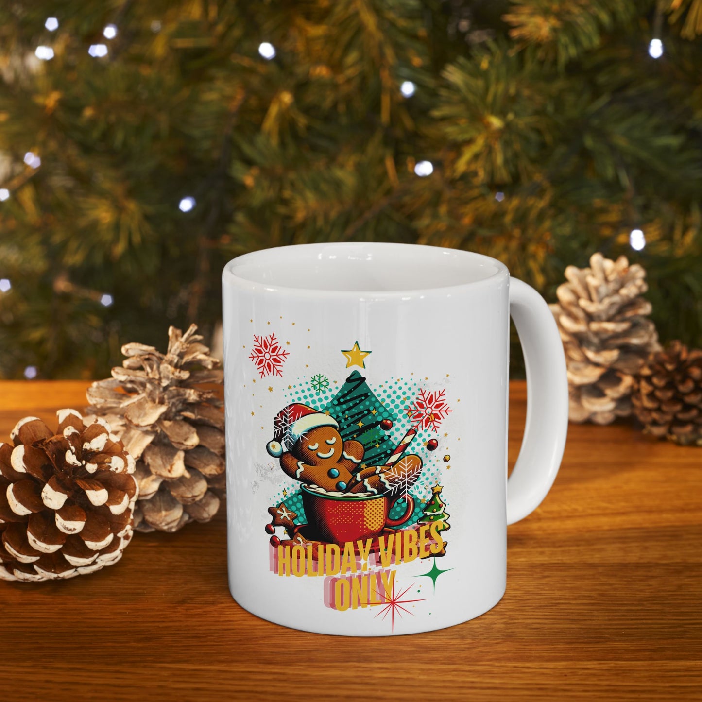 Festive Gingerbread Holiday Mug - 11oz & 15oz Ceramic