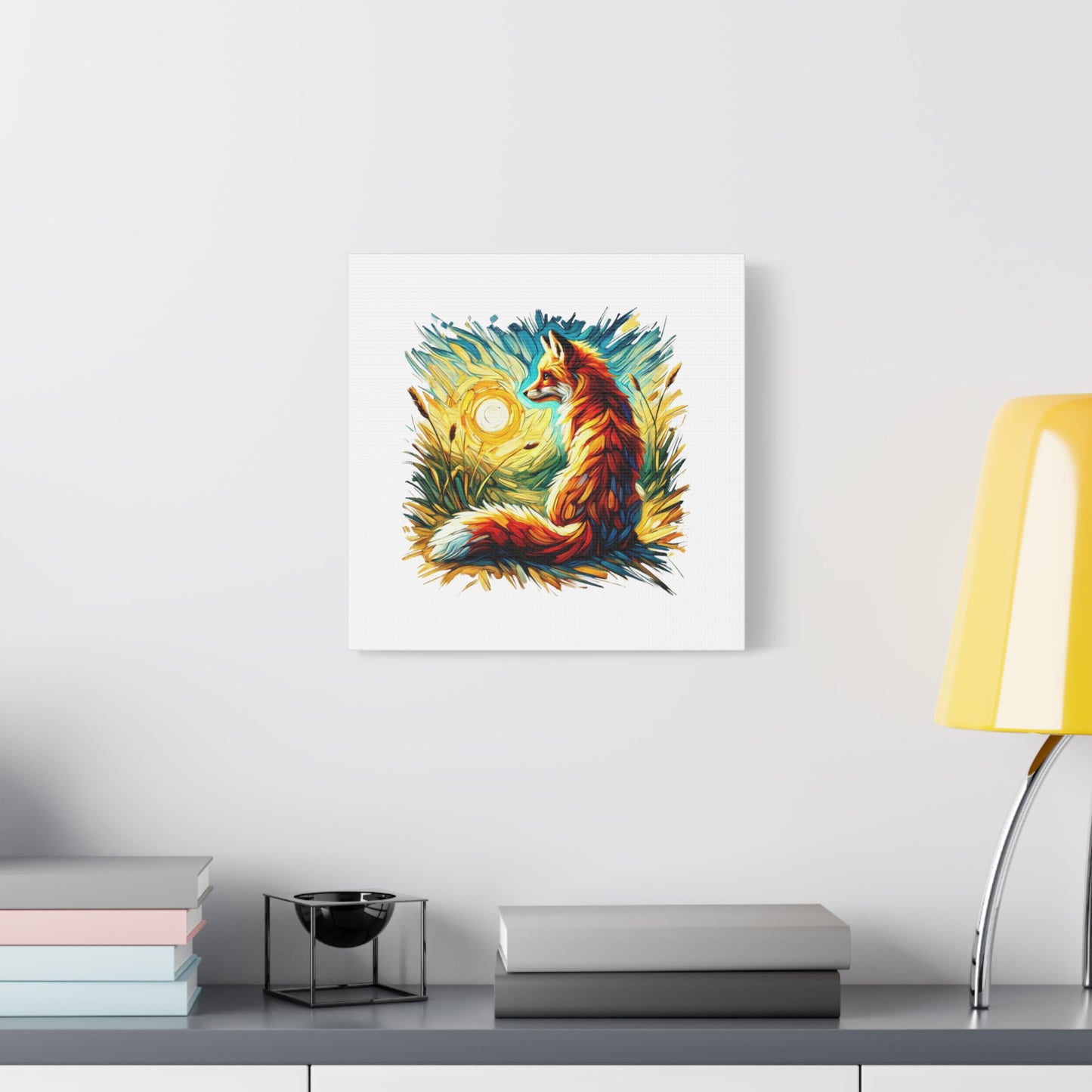 Vibrant Fox Canvas Wall Art - Colorful Stretched Fauvism Artwork for Nature Lovers