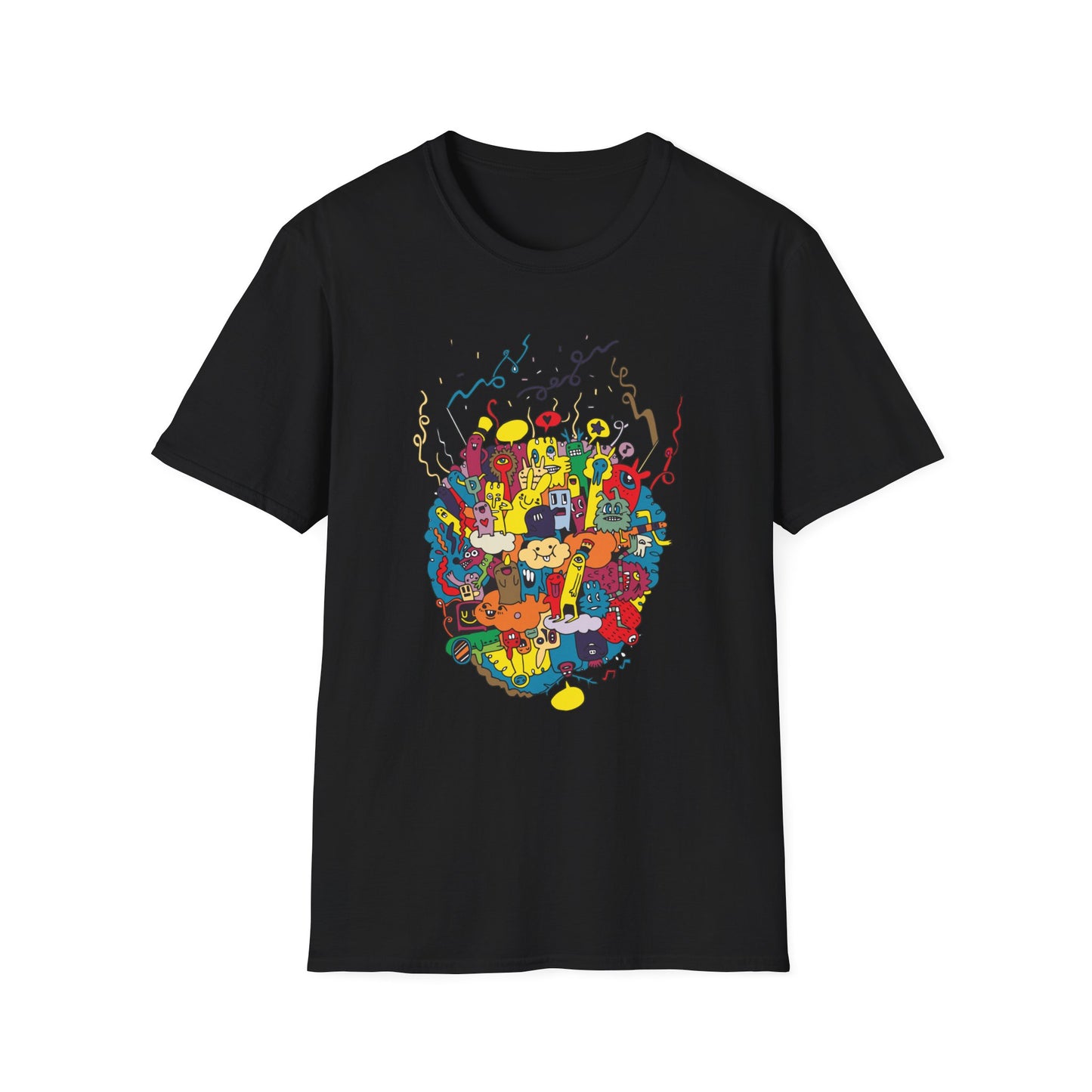 Funny Doodle Collage T-Shirt – Playful Graphic Tee for Quirky Style