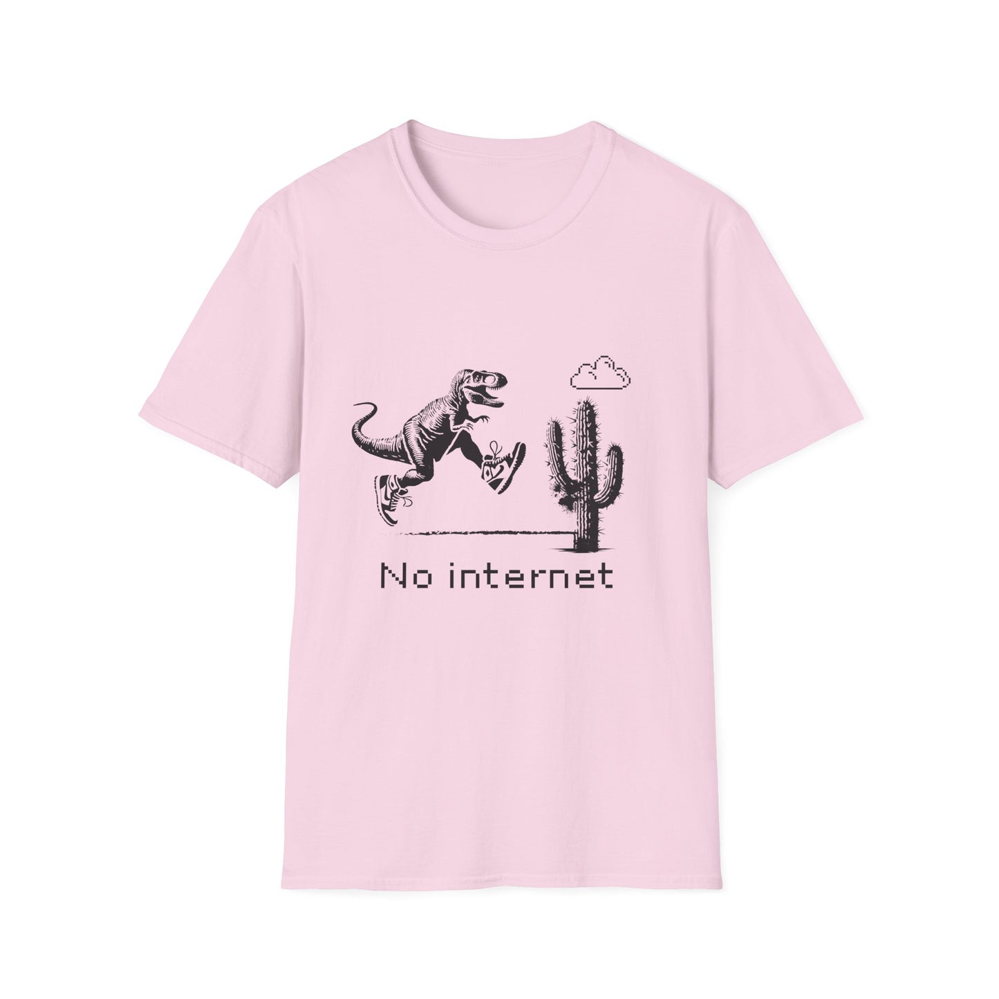 No Internet Dinosaur T-Shirt – Google Dinosaur Game Inspired Stupid T-Shirt