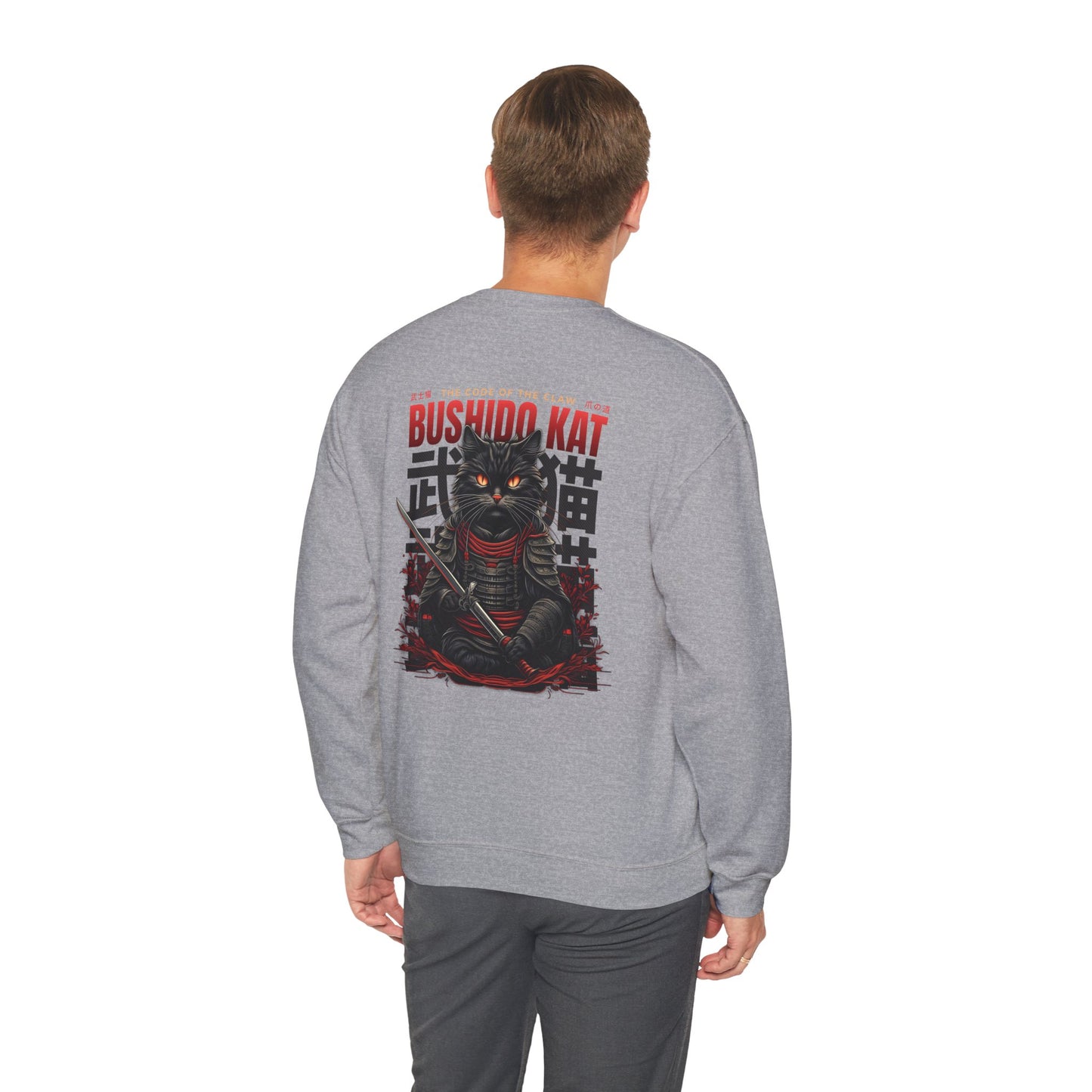 Bushido Cat Unisex Crewneck Sweatshirt – Stylish Cat Warrior Apparel