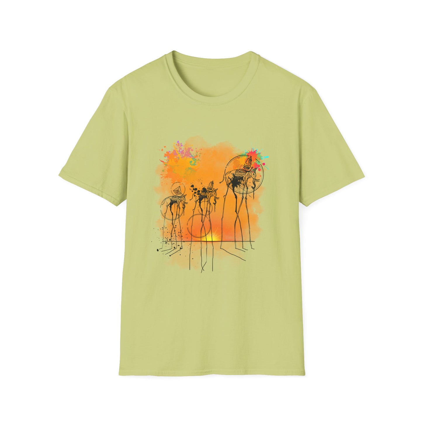 Surreal Dali Elephant Unisex Softstyle T-Shirt – Salvador Dali Inspired Original Design