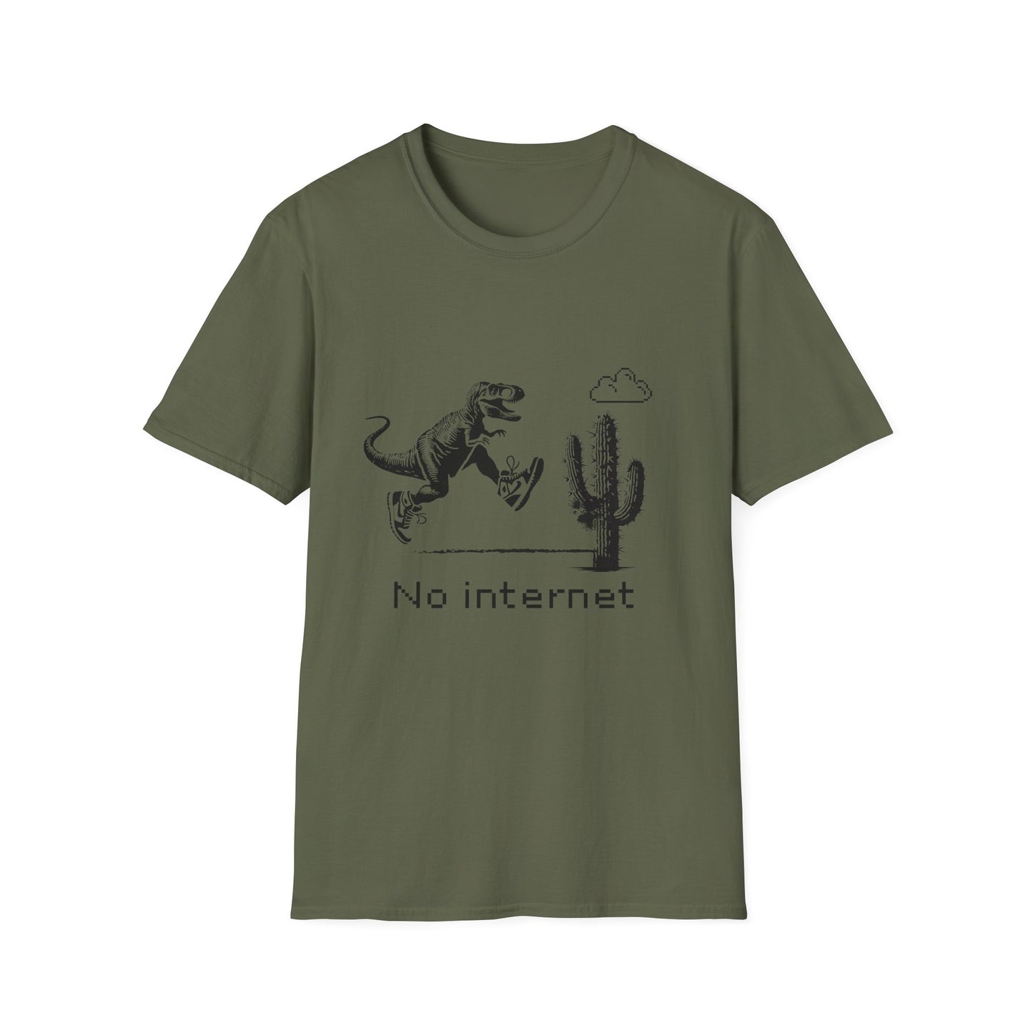 No Internet Dinosaur T-Shirt – Google Dinosaur Game Inspired Stupid T-Shirt