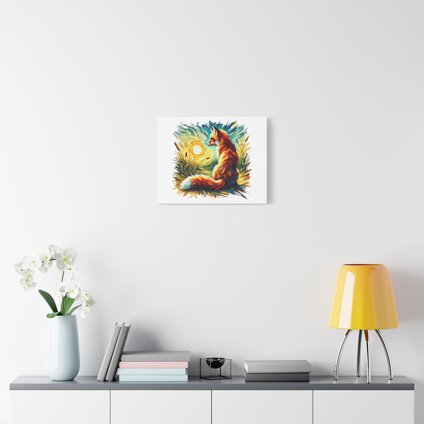 Vibrant Fox Canvas Wall Art - Colorful Stretched Fauvism Artwork for Nature Lovers