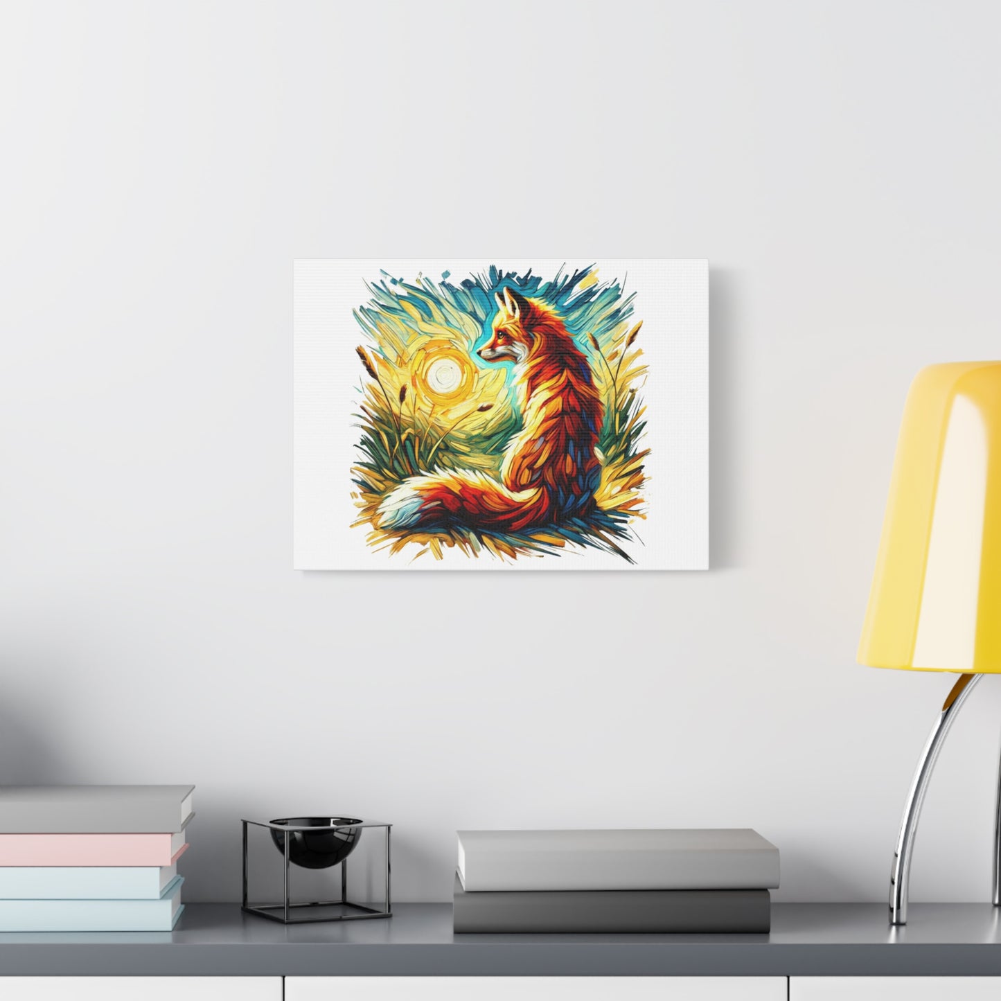 Vibrant Fox Canvas Wall Art - Colorful Stretched Fauvism Artwork for Nature Lovers