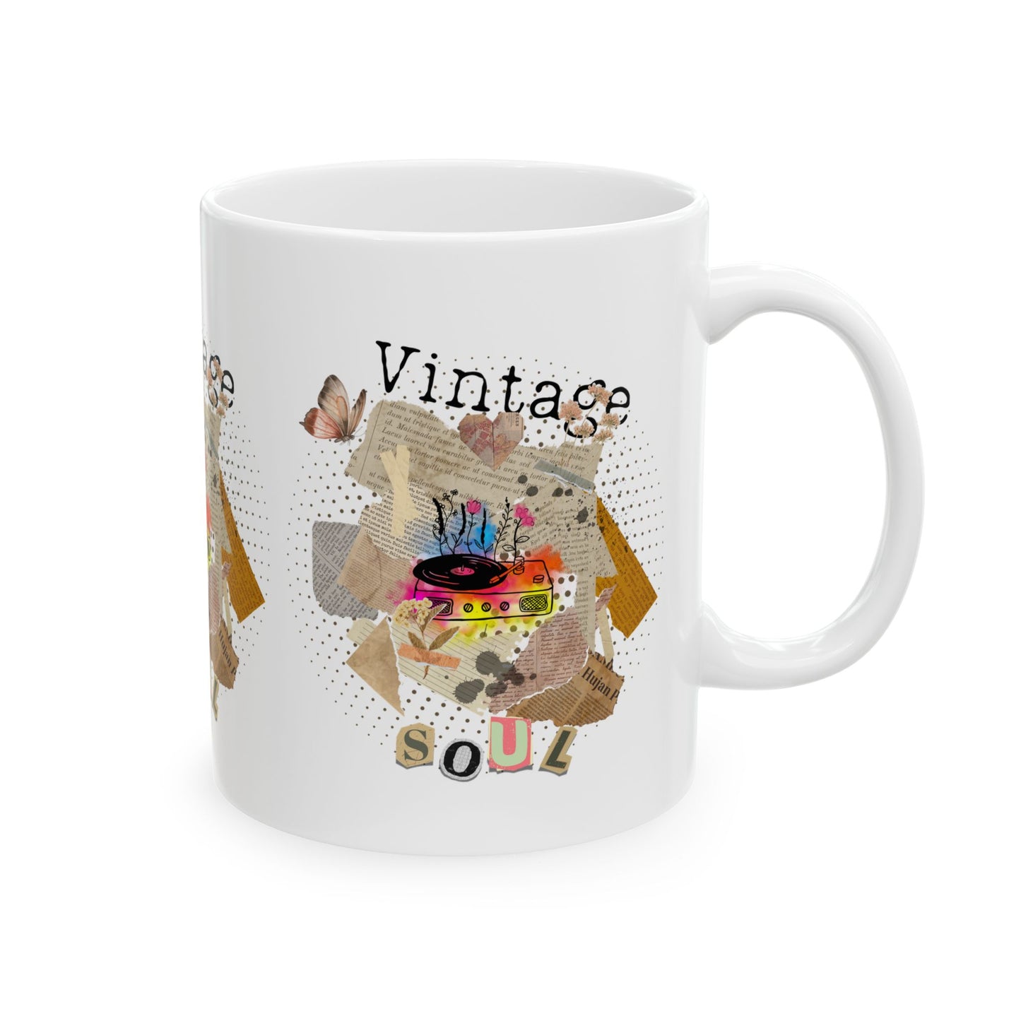 Vintage Soul Ceramic Mug – 11oz & 15oz, Retro Coffee Mug for Vinyl Collectors & Music Lovers