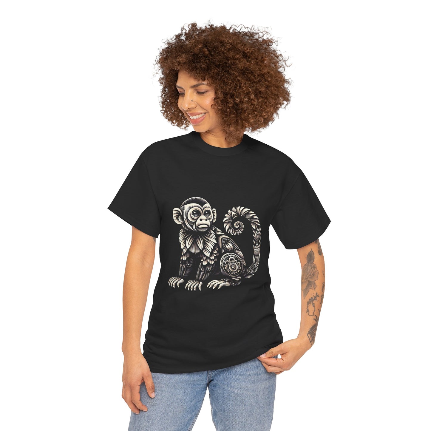 Bohemian Monkey Tee – Unisex Heavy Cotton T Shirts