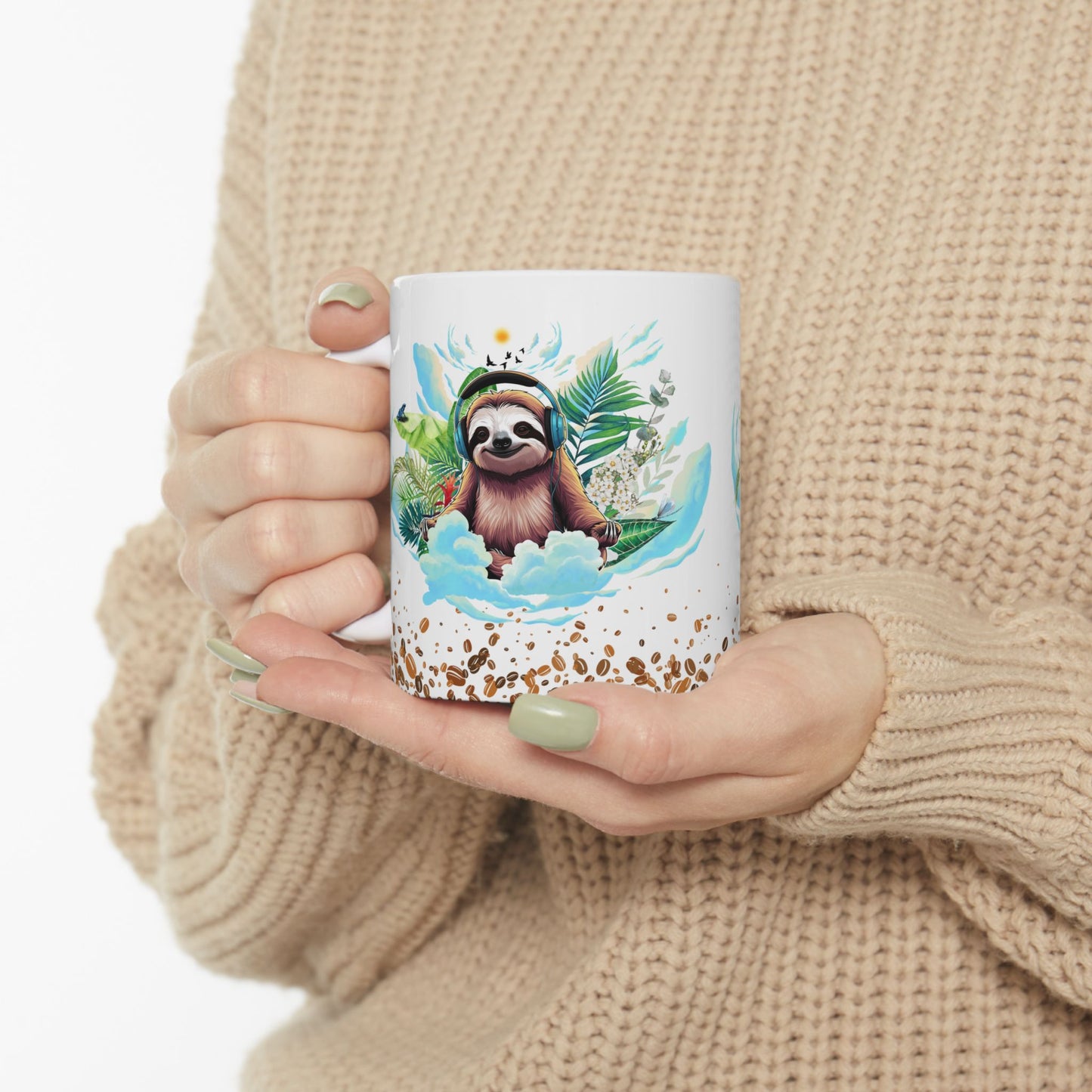 Sloth Paradise Ceramic Mug - 11oz & 15oz | Tropical Coffee Lover's Gift