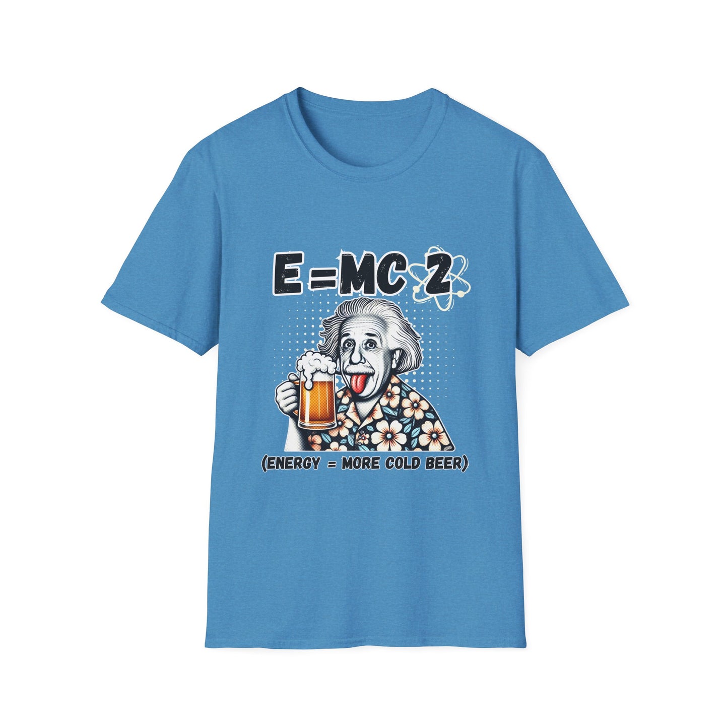 Funny Science T-Shirt | E=MC² with Beer Design - Original Design Stupid T-Shirt for Parties & Gifting