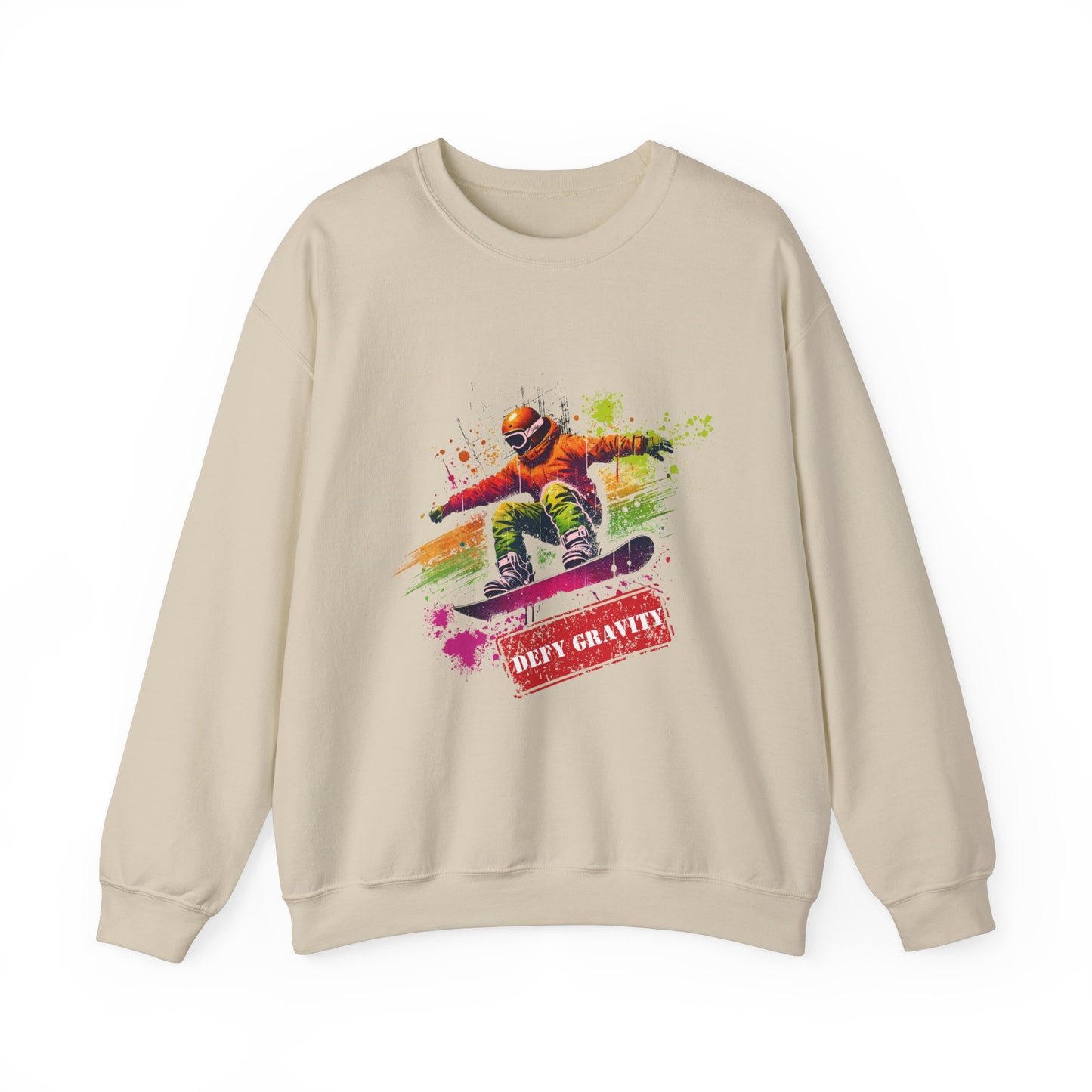 Grunge Style Snow Sport Sweatshirt - Unisex Crewneck Sweatshirt for Winter Adventure and Skiing