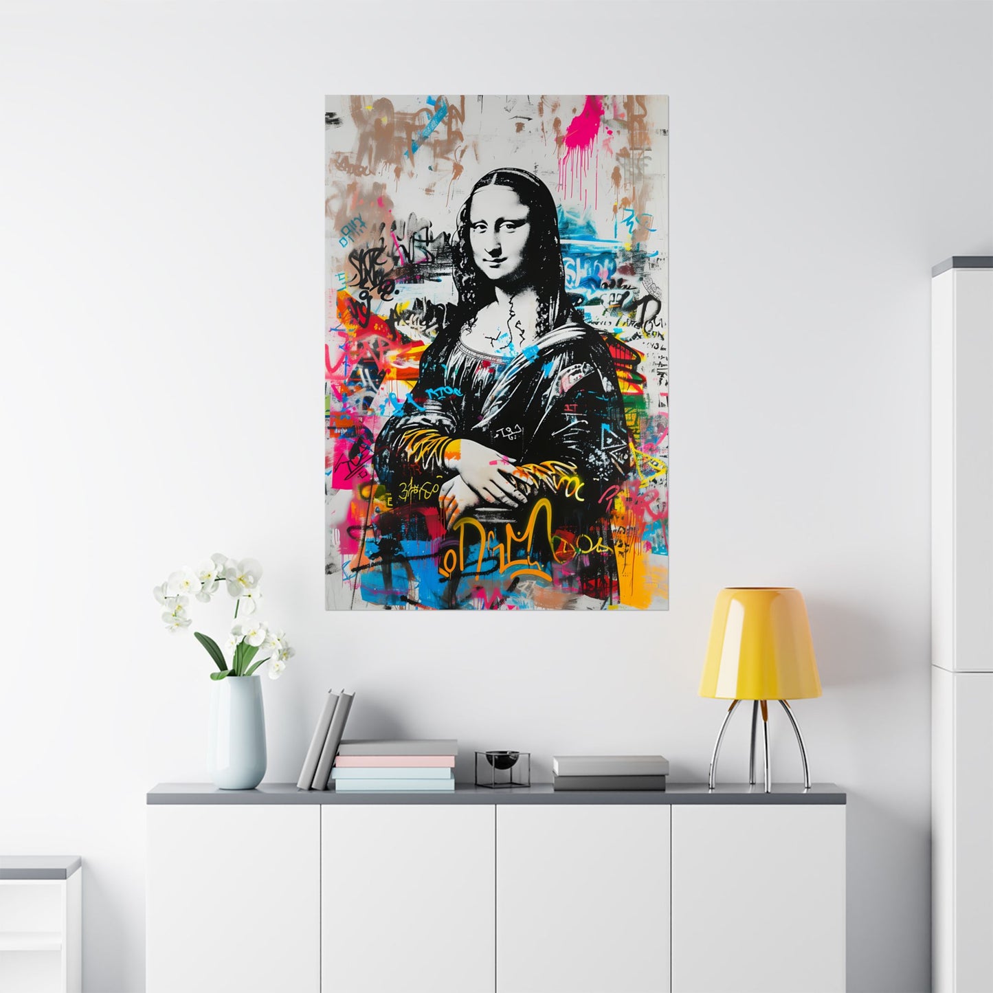 Monalisa Artpop Urban Graffiti Matte Poster – Iconic Pop Art Wall Decor for Trendy Spaces