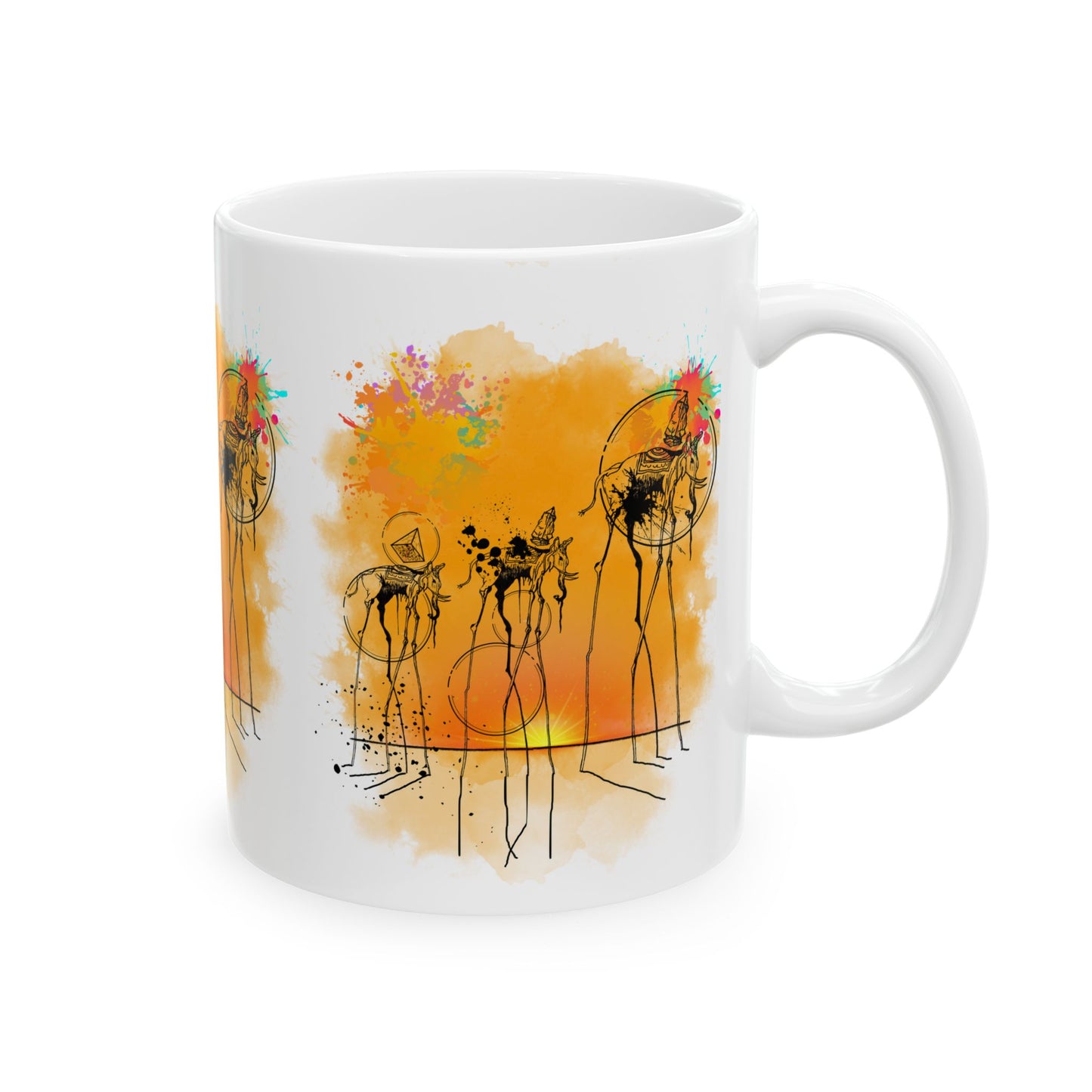 Surreal Dali Elephant Ceramic Mug – Salvador Dali Inspired Original Design Coffeemug