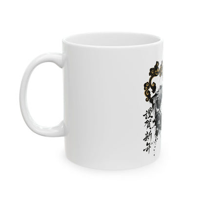 Japanese Ink Masterpiece: Geisha & Koi Fish Ceramic Mug (11oz, 15oz) - Embracing japanese culture and tradition