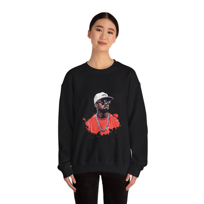 Avant-Garde Hip Hop Crewneck Sweatshirt - Bold Urban Couture Streetwear for Visionaries