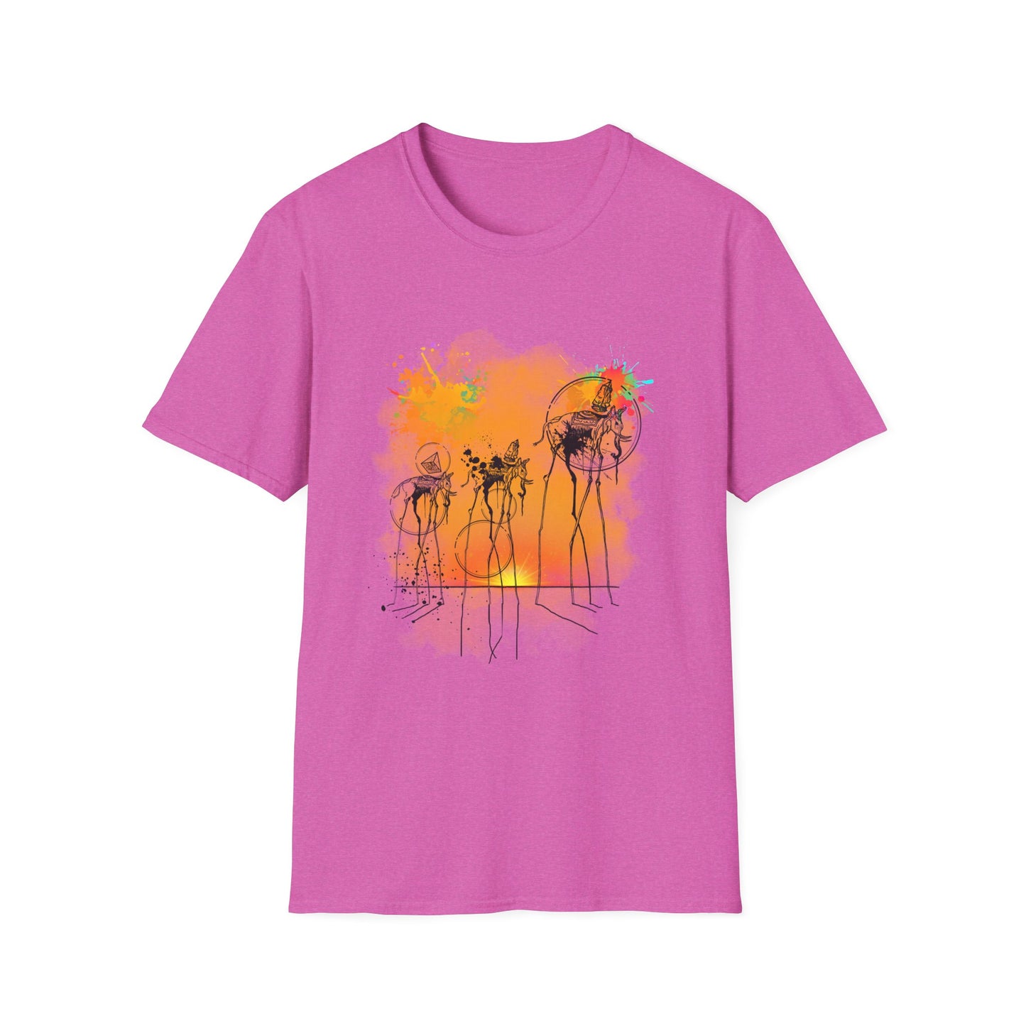 Surreal Dali Elephant Unisex Softstyle T-Shirt – Salvador Dali Inspired Original Design