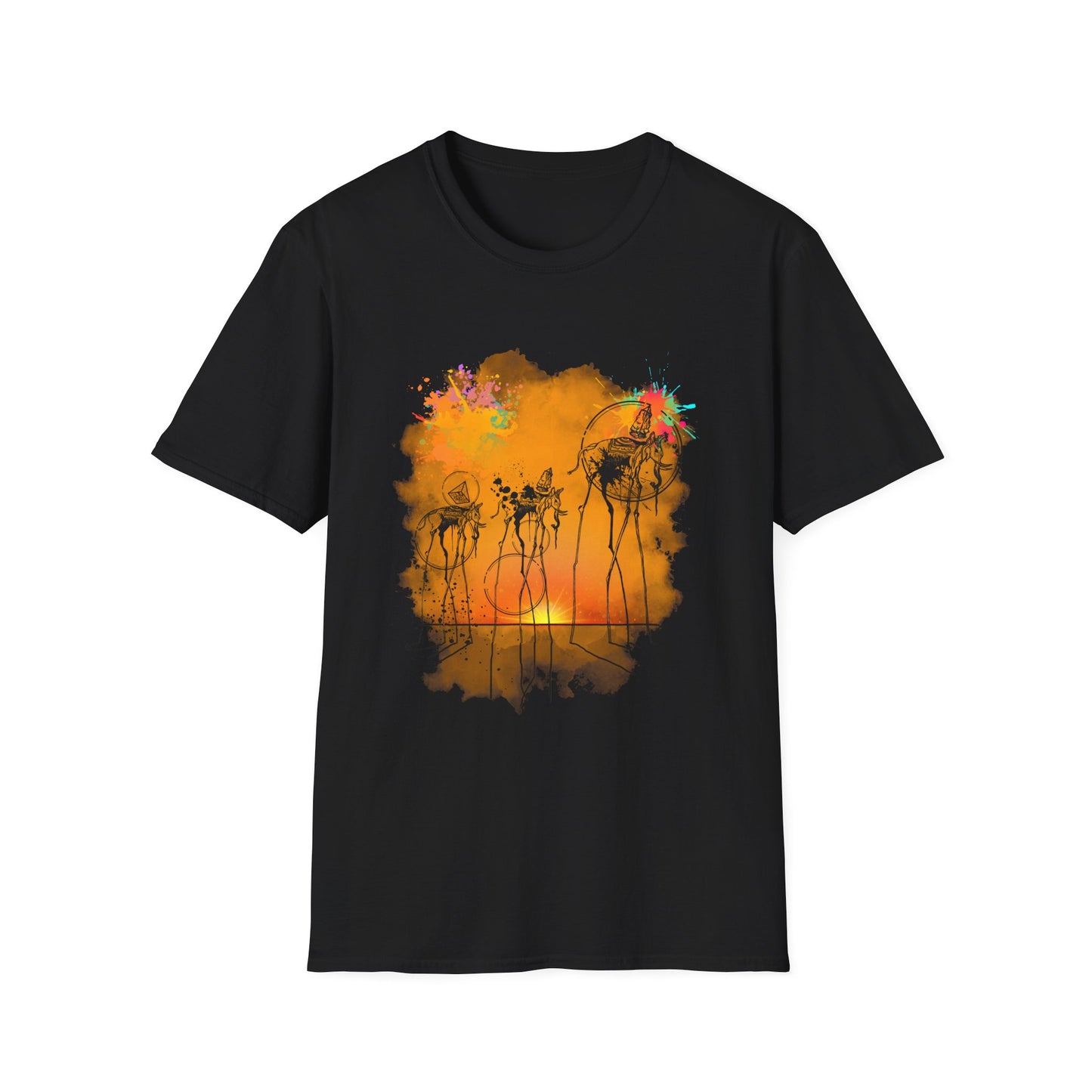 Surreal Dali Elephant Unisex Softstyle T-Shirt – Salvador Dali Inspired Original Design