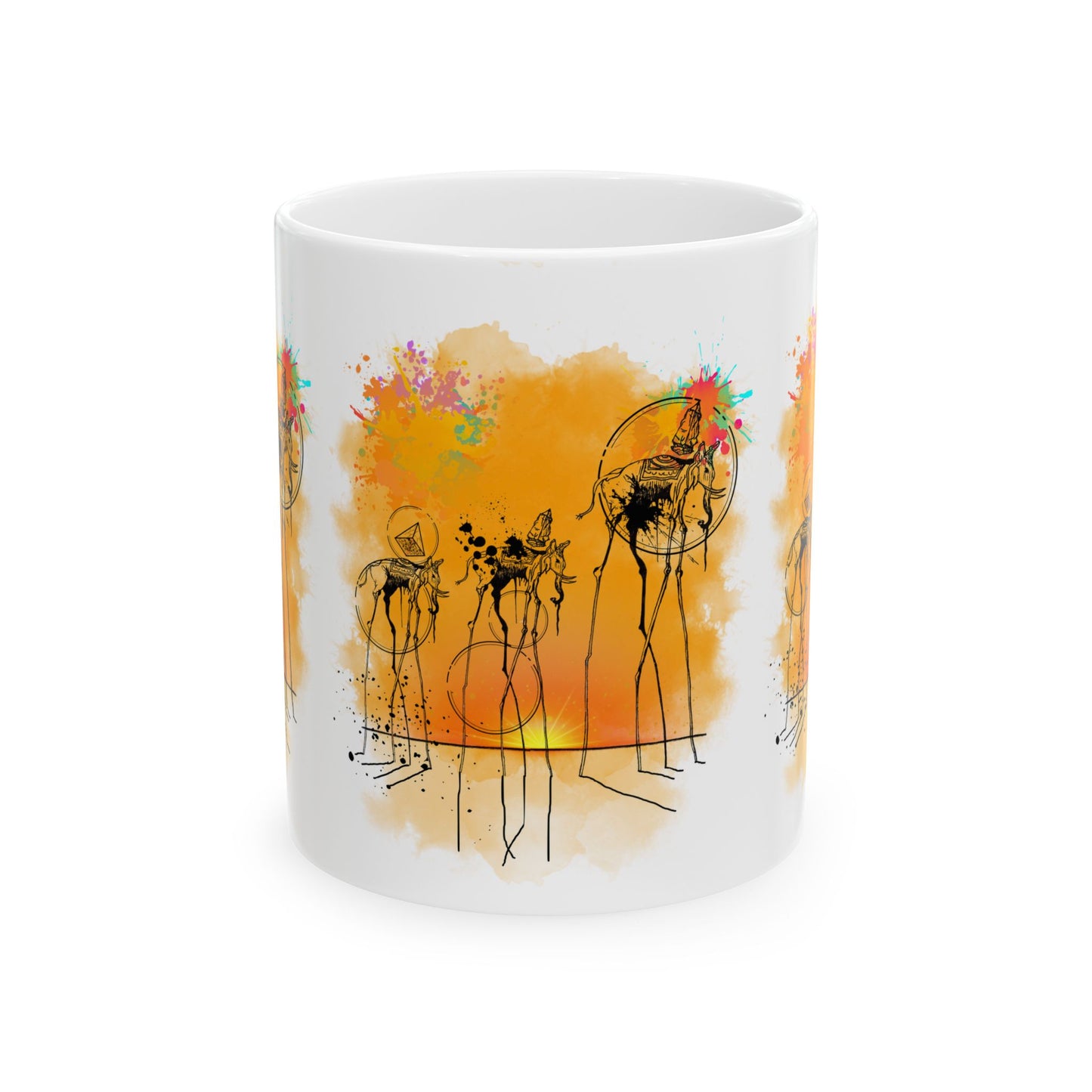 Surreal Dali Elephant Ceramic Mug – Salvador Dali Inspired Original Design Coffeemug