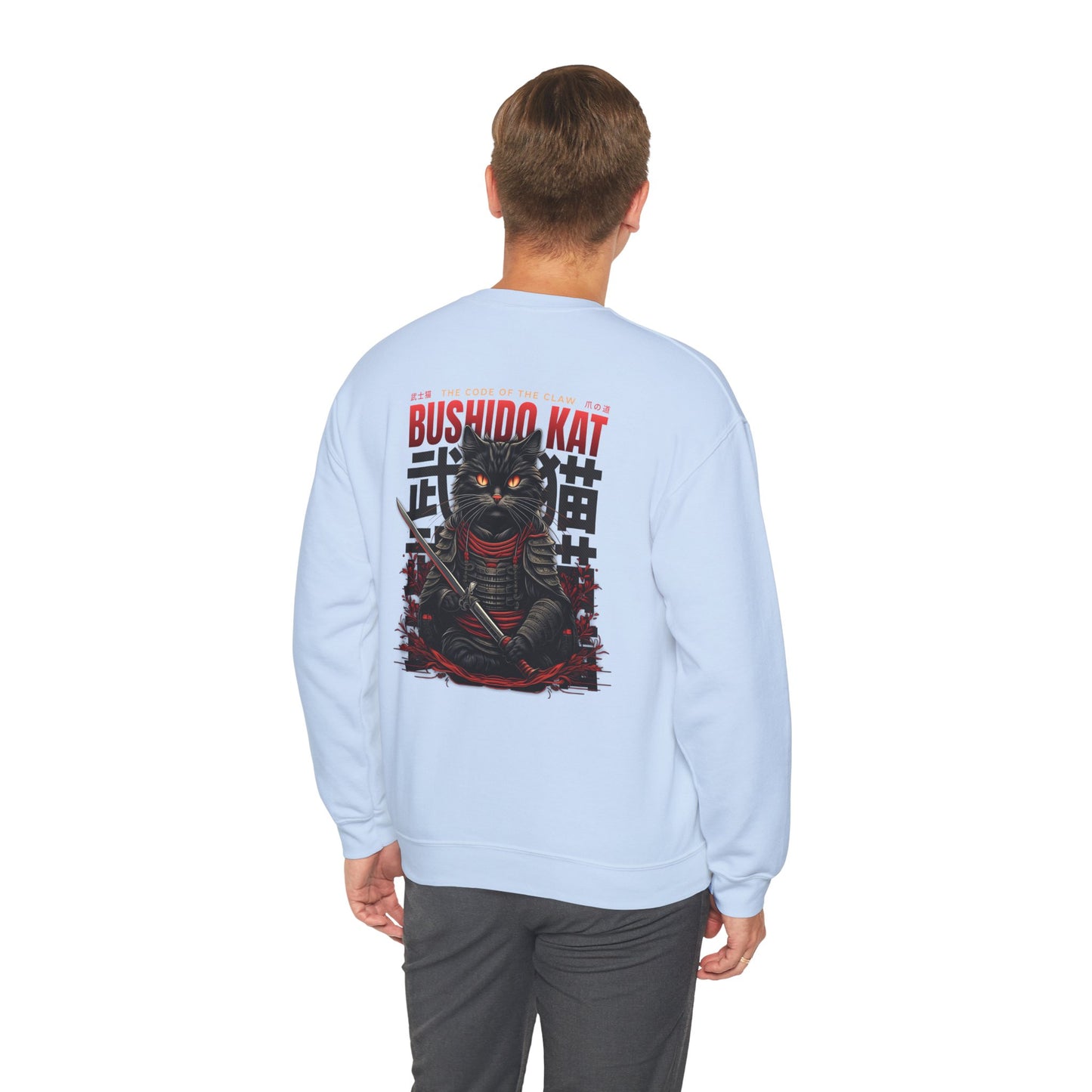 Bushido Cat Unisex Crewneck Sweatshirt – Stylish Cat Warrior Apparel