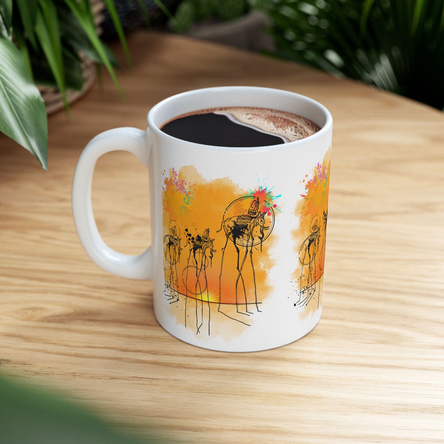 Surreal Dali Elephant Ceramic Mug – Salvador Dali Inspired Original Design Coffeemug