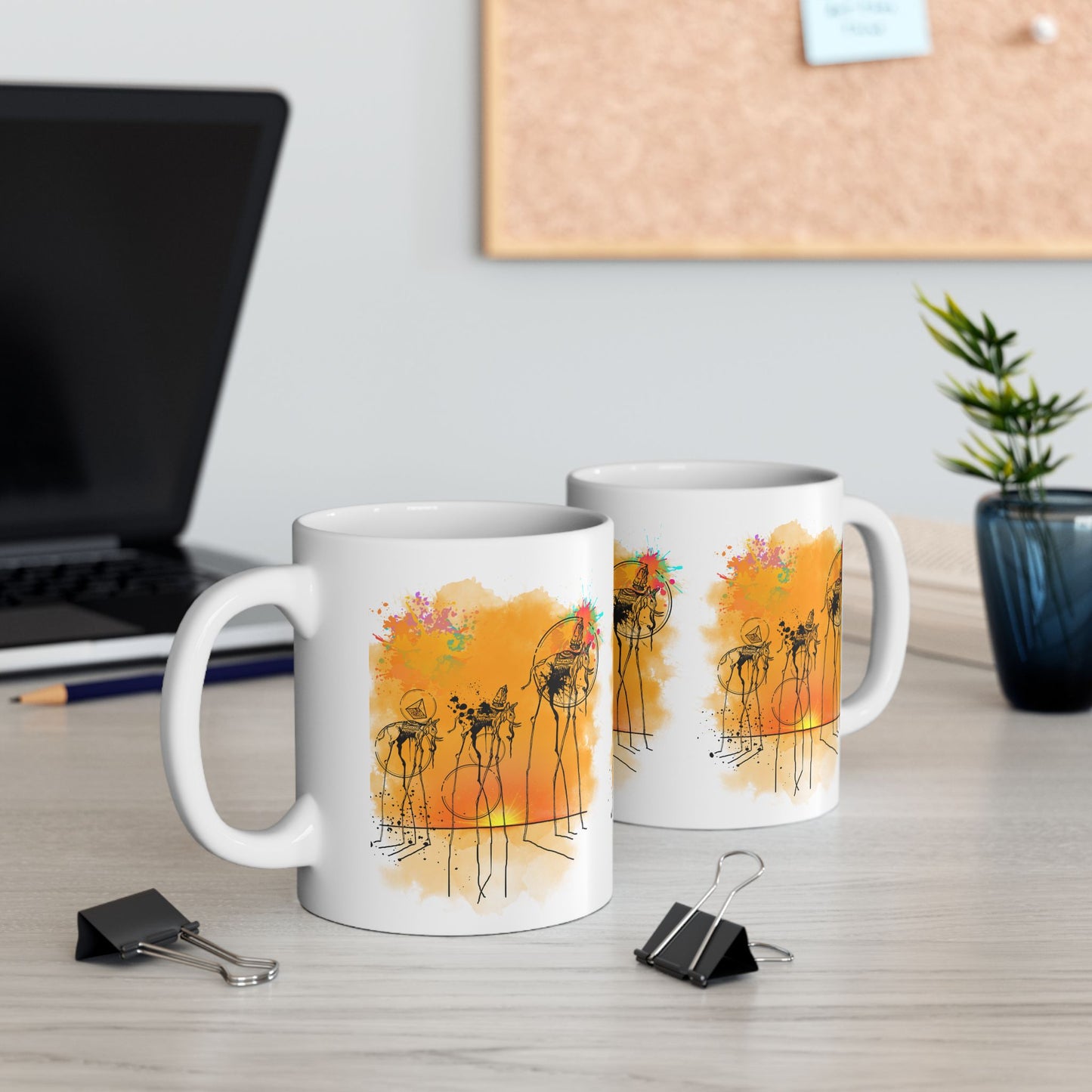 Surreal Dali Elephant Ceramic Mug – Salvador Dali Inspired Original Design Coffeemug