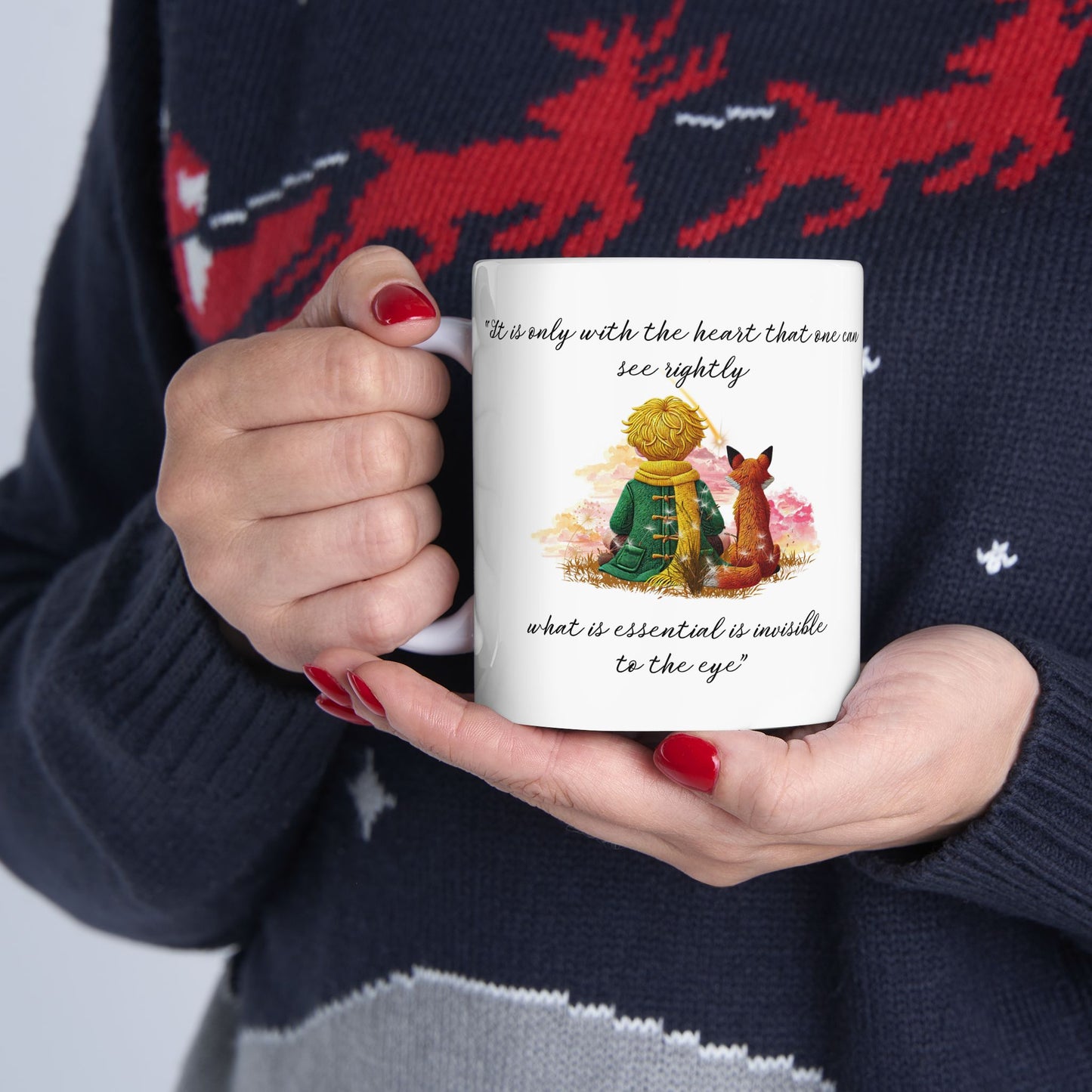 Little Prince Illustration Ceramic Mug - Heartwarming 11oz & 15oz Coffee Cup