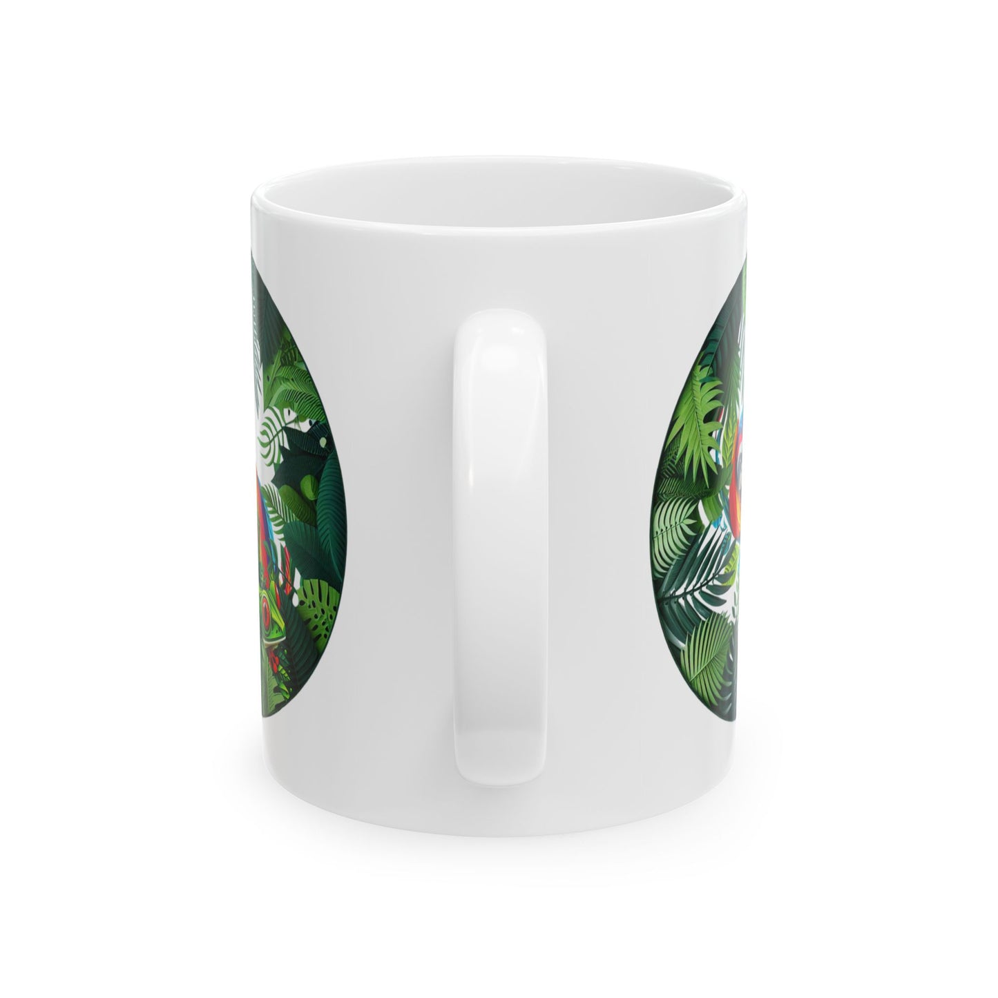 Sloth and Frog Tropical Vibes Ceramic Coffeemug – Unique Custom Mug