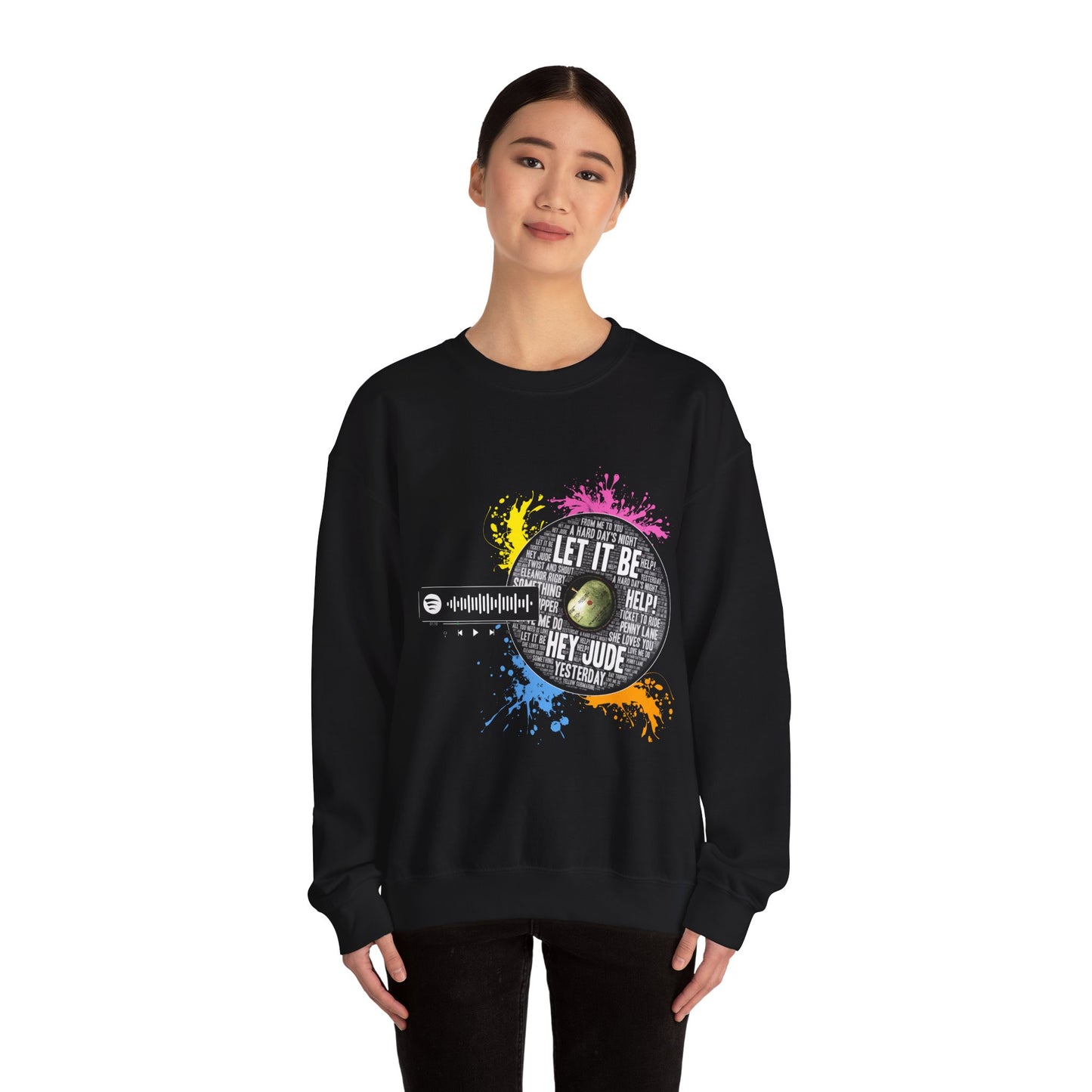 Beatles Vinyl Art – Unisex Crewneck Sweatshirt with Original Design