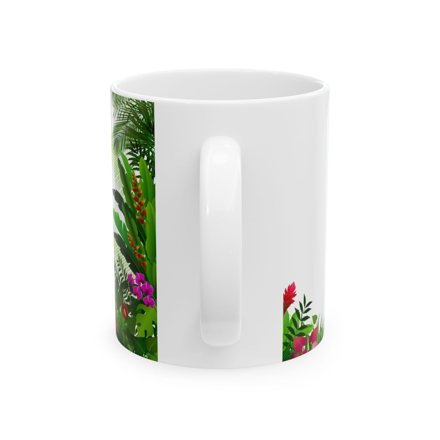 Tropical Nature Ceramic Mug – Vibrant Tropical Vibes with Colorful Toucan & Morpho Butterfly