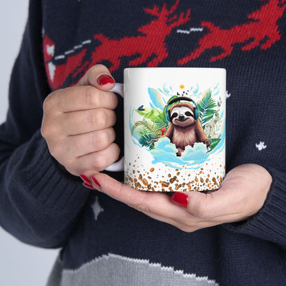 Sloth Paradise Ceramic Mug - 11oz & 15oz | Tropical Coffee Lover's Gift