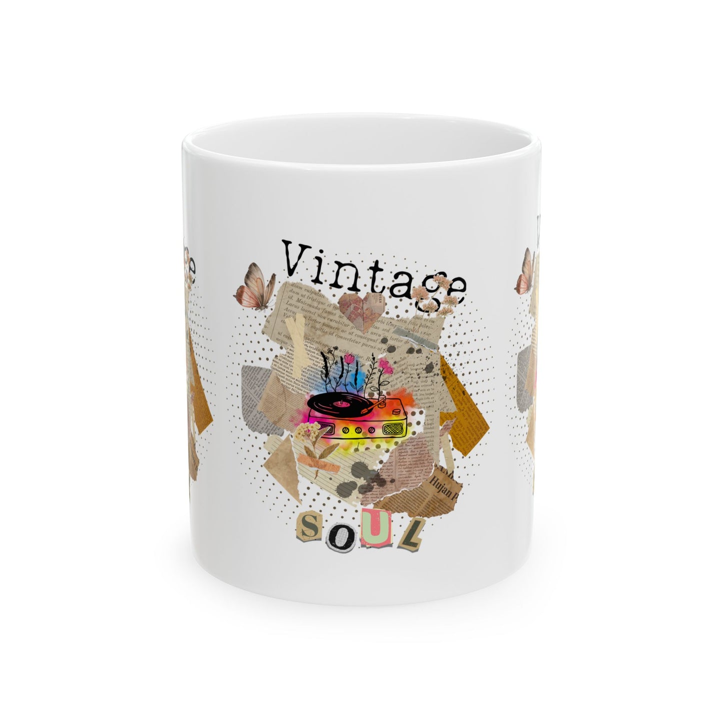 Vintage Soul Ceramic Mug – 11oz & 15oz, Retro Coffee Mug for Vinyl Collectors & Music Lovers