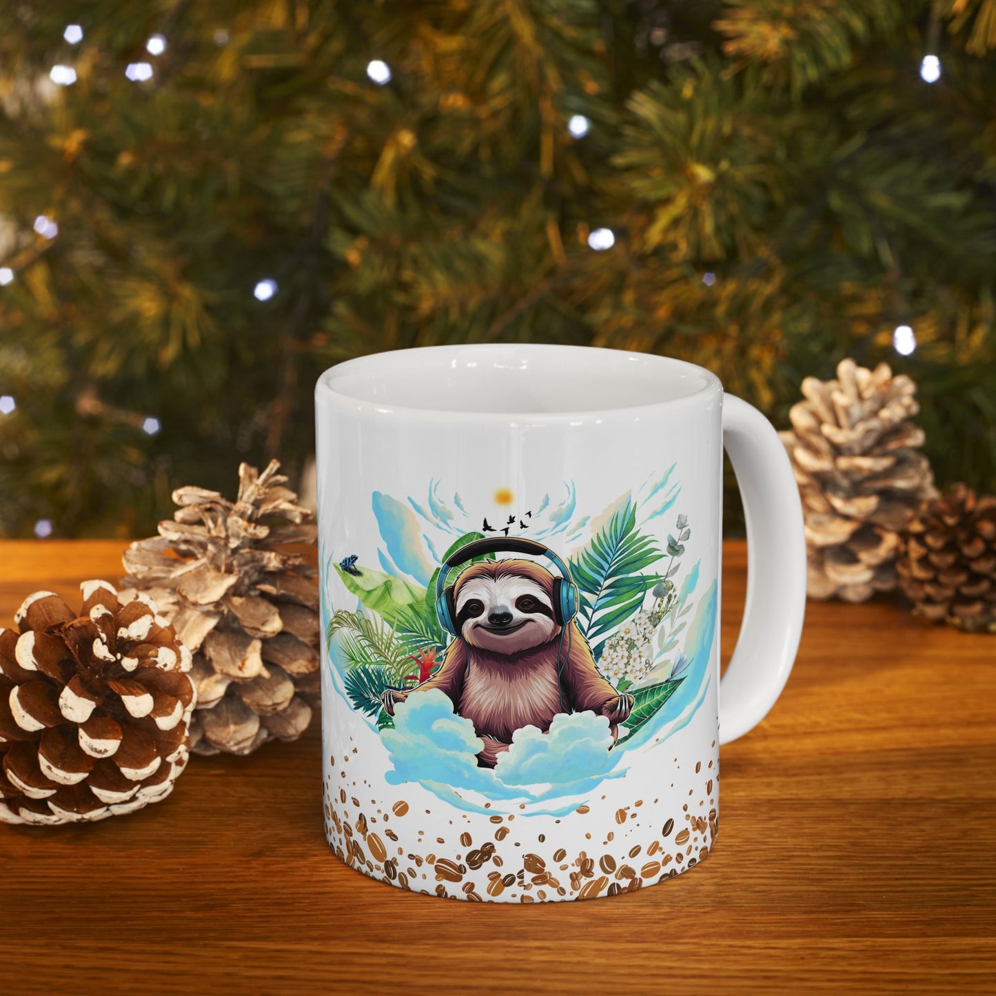 Sloth Paradise Ceramic Mug - 11oz & 15oz | Tropical Coffee Lover's Gift