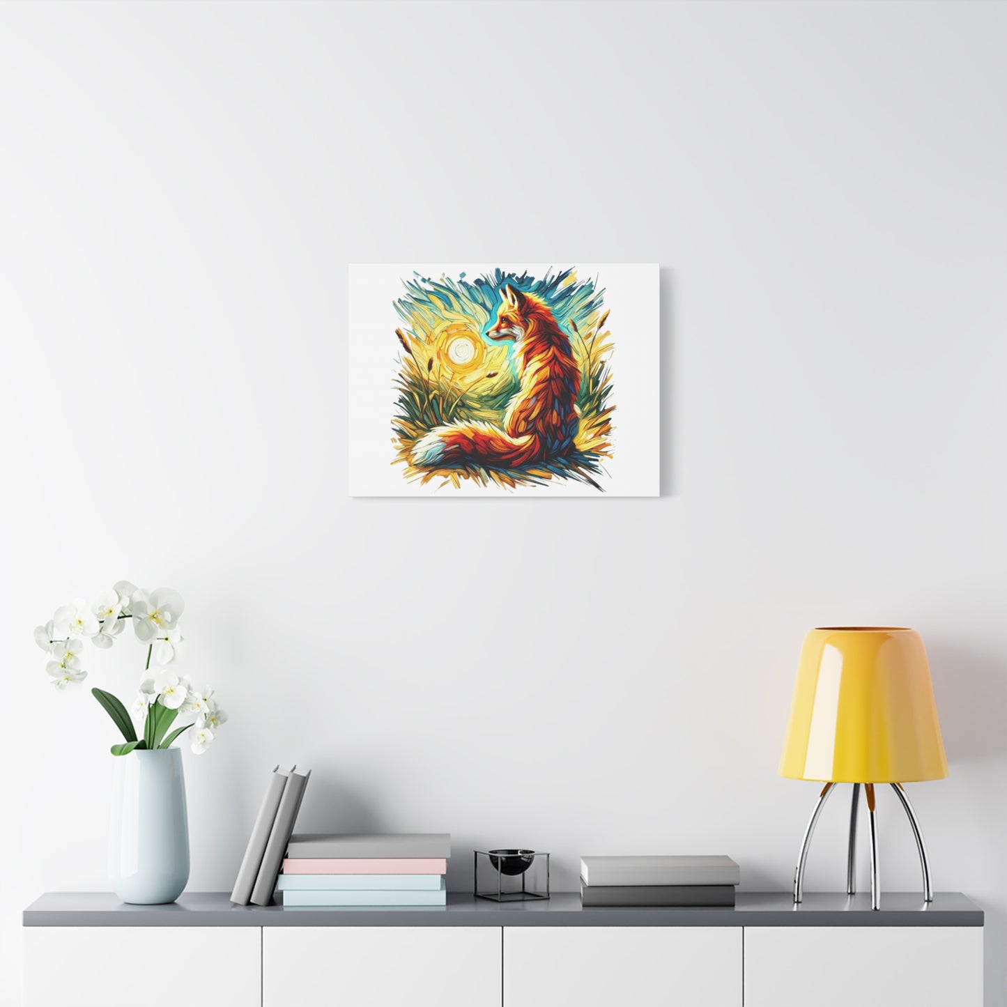 Vibrant Fox Canvas Wall Art - Colorful Stretched Fauvism Artwork for Nature Lovers