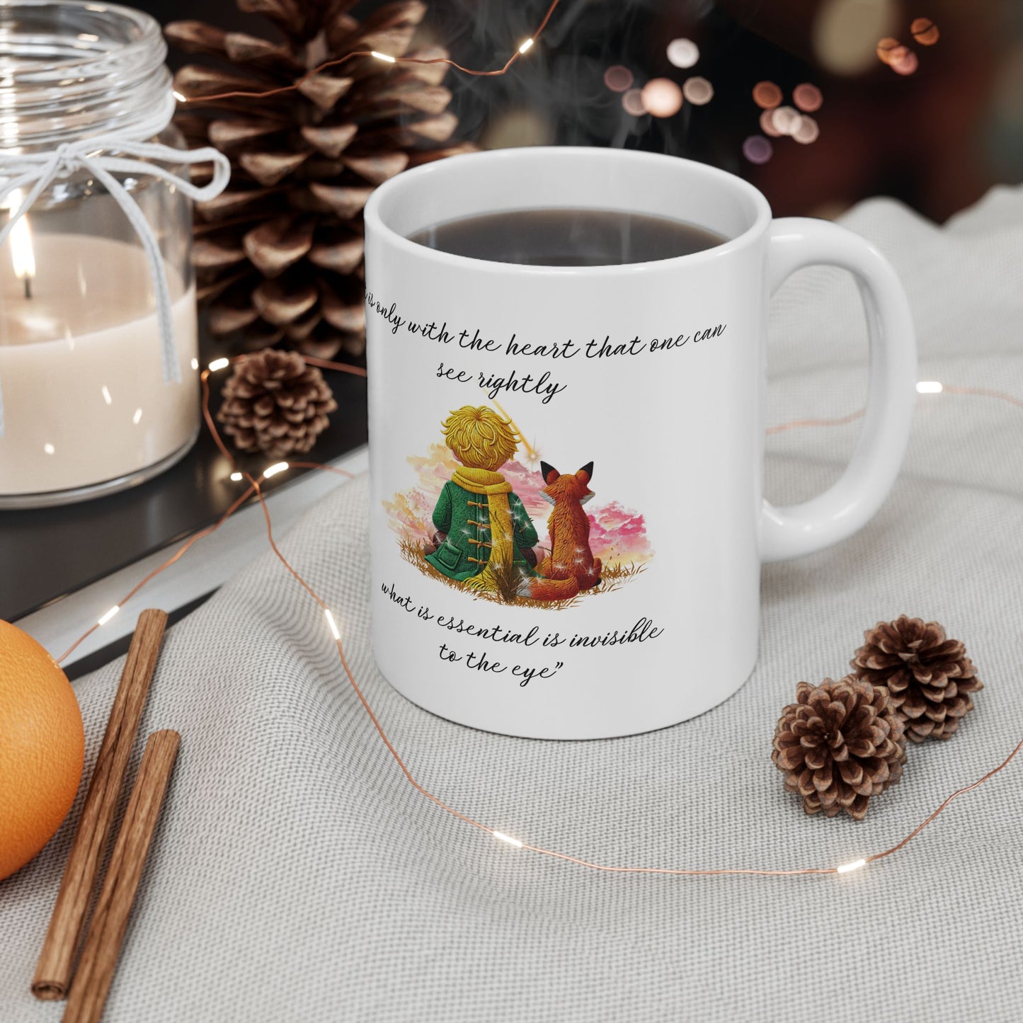 Little Prince Illustration Ceramic Mug - Heartwarming 11oz & 15oz Coffee Cup