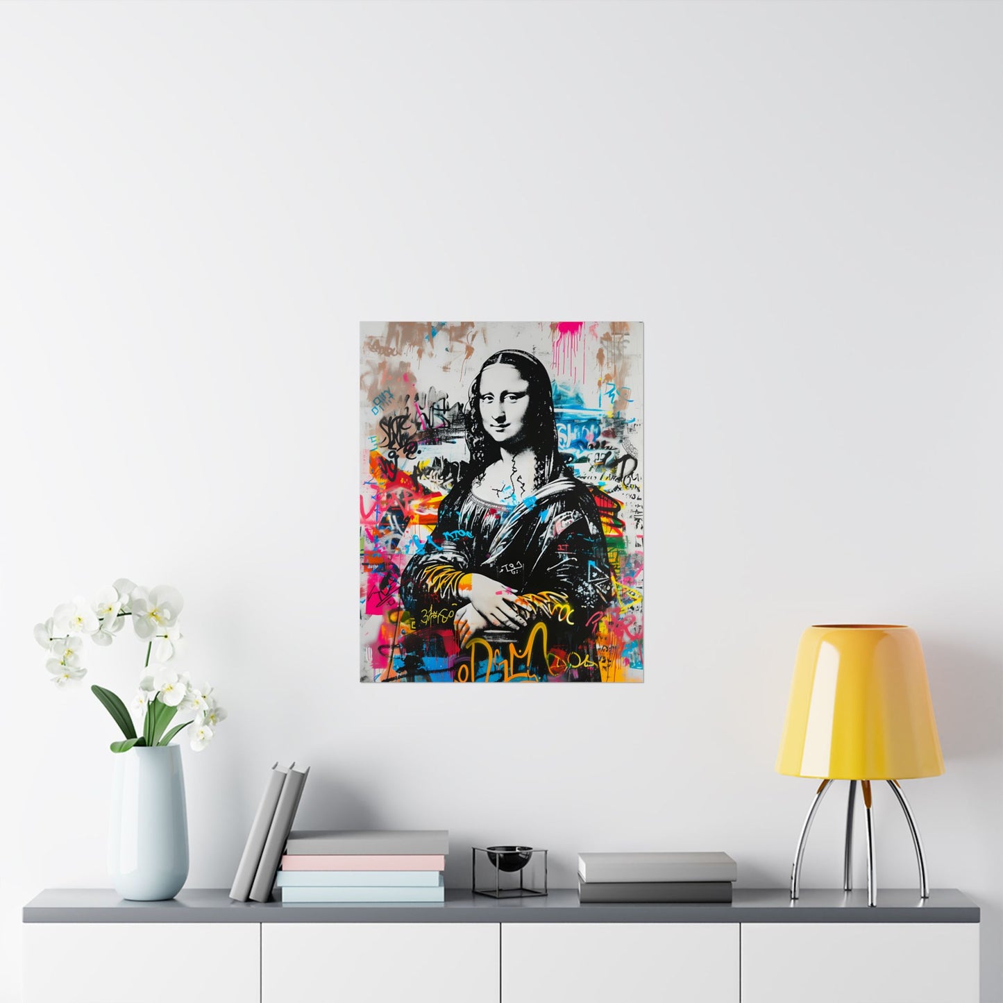 Monalisa Artpop Urban Graffiti Matte Poster – Iconic Pop Art Wall Decor for Trendy Spaces