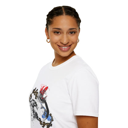 Japanese Geisha & Koi Fish T-Shirt – Urbanstyle Japaneseart Softstyle Tee