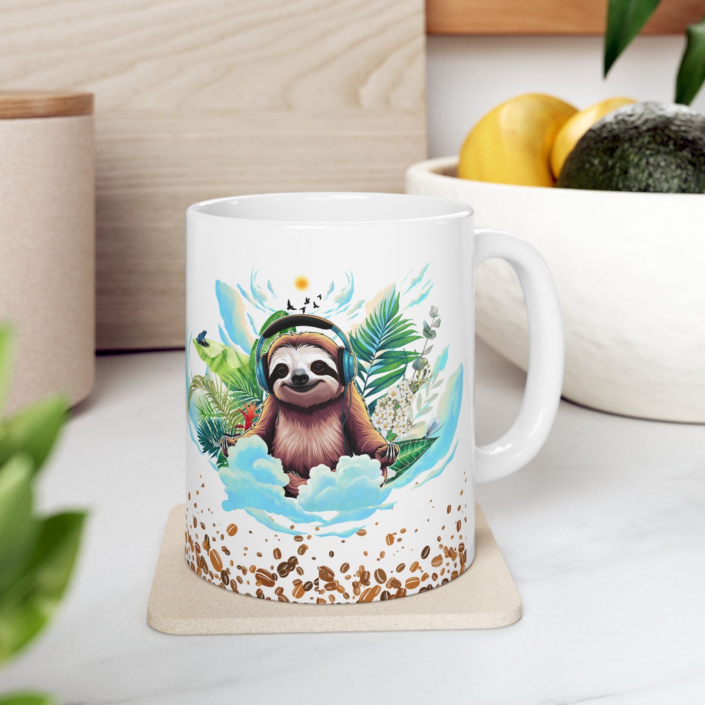 Sloth Paradise Ceramic Mug - 11oz & 15oz | Tropical Coffee Lover's Gift