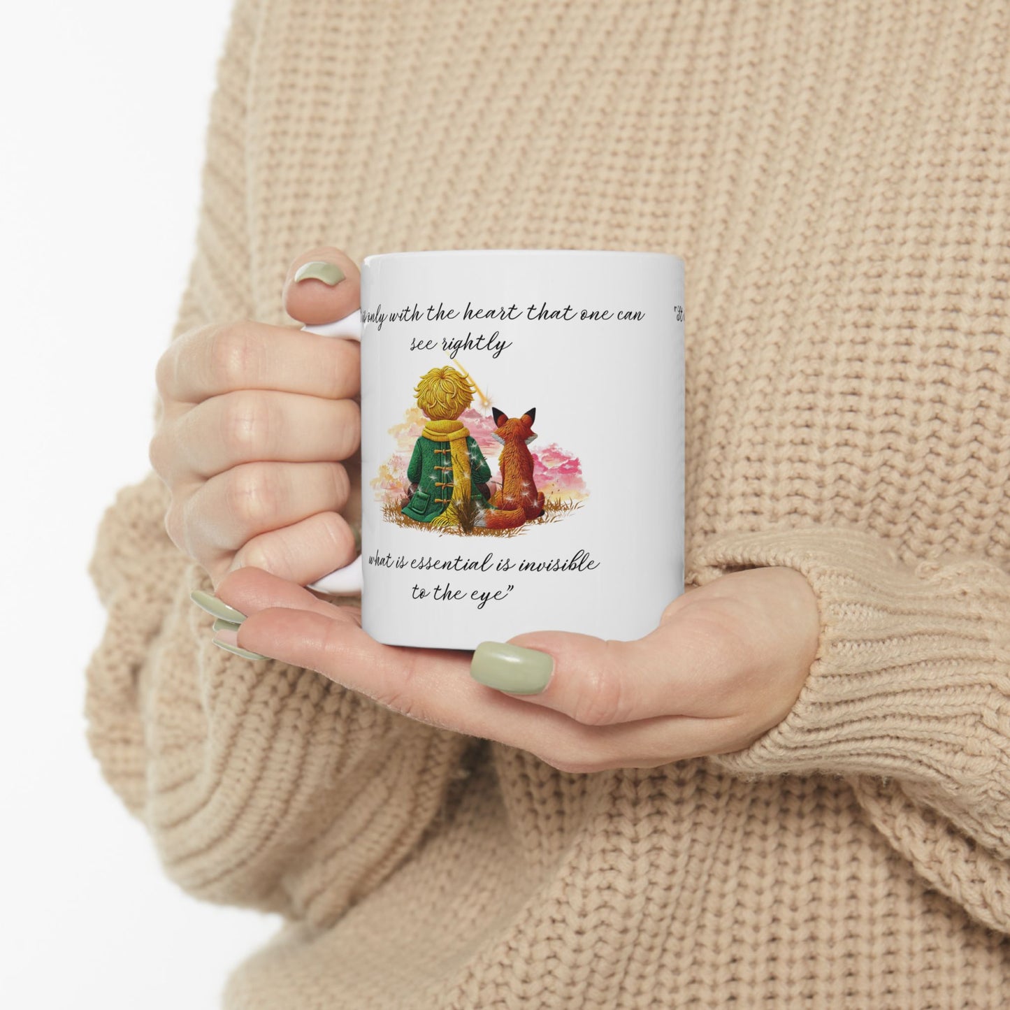 Little Prince Illustration Ceramic Mug - Heartwarming 11oz & 15oz Coffee Cup