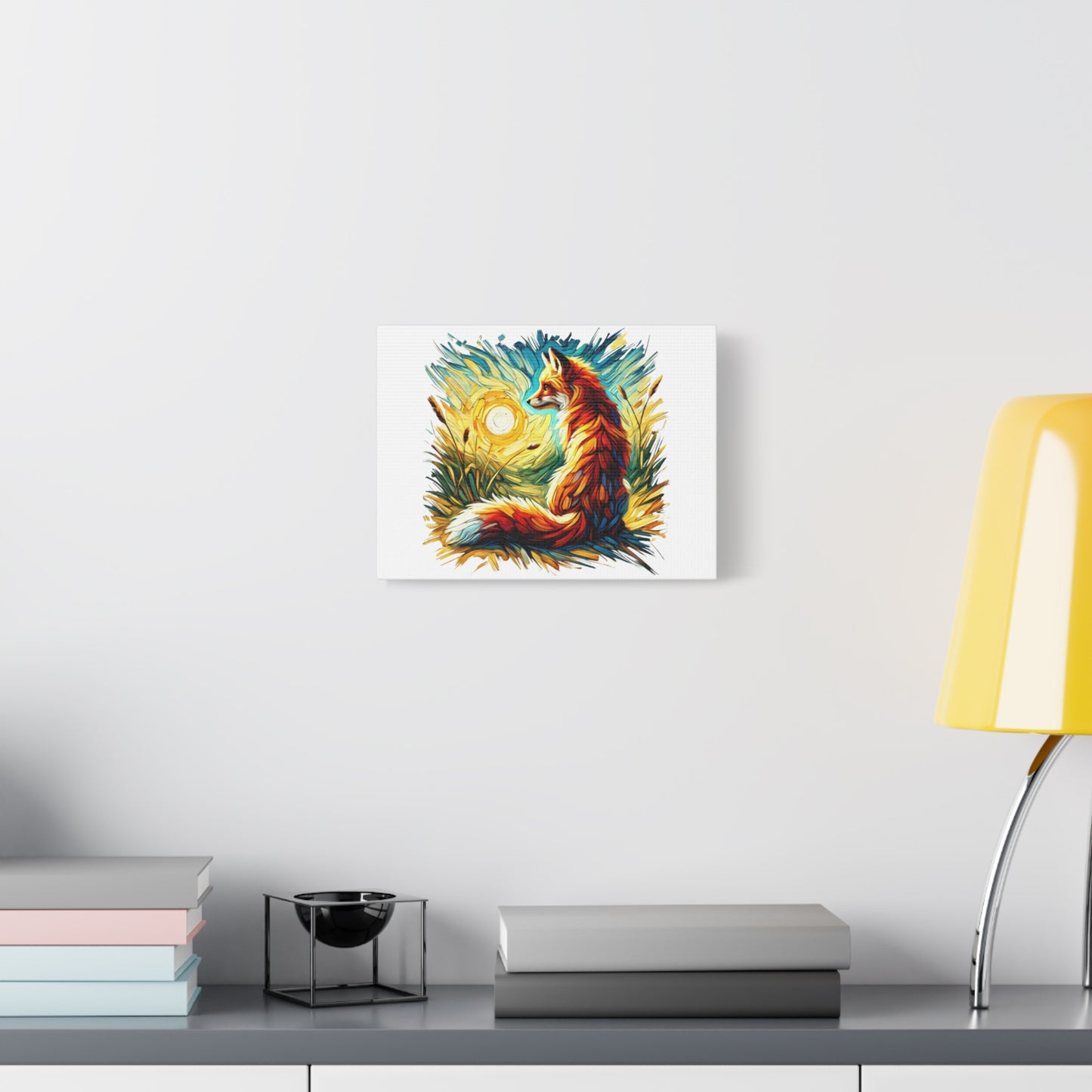 Vibrant Fox Canvas Wall Art - Colorful Stretched Fauvism Artwork for Nature Lovers