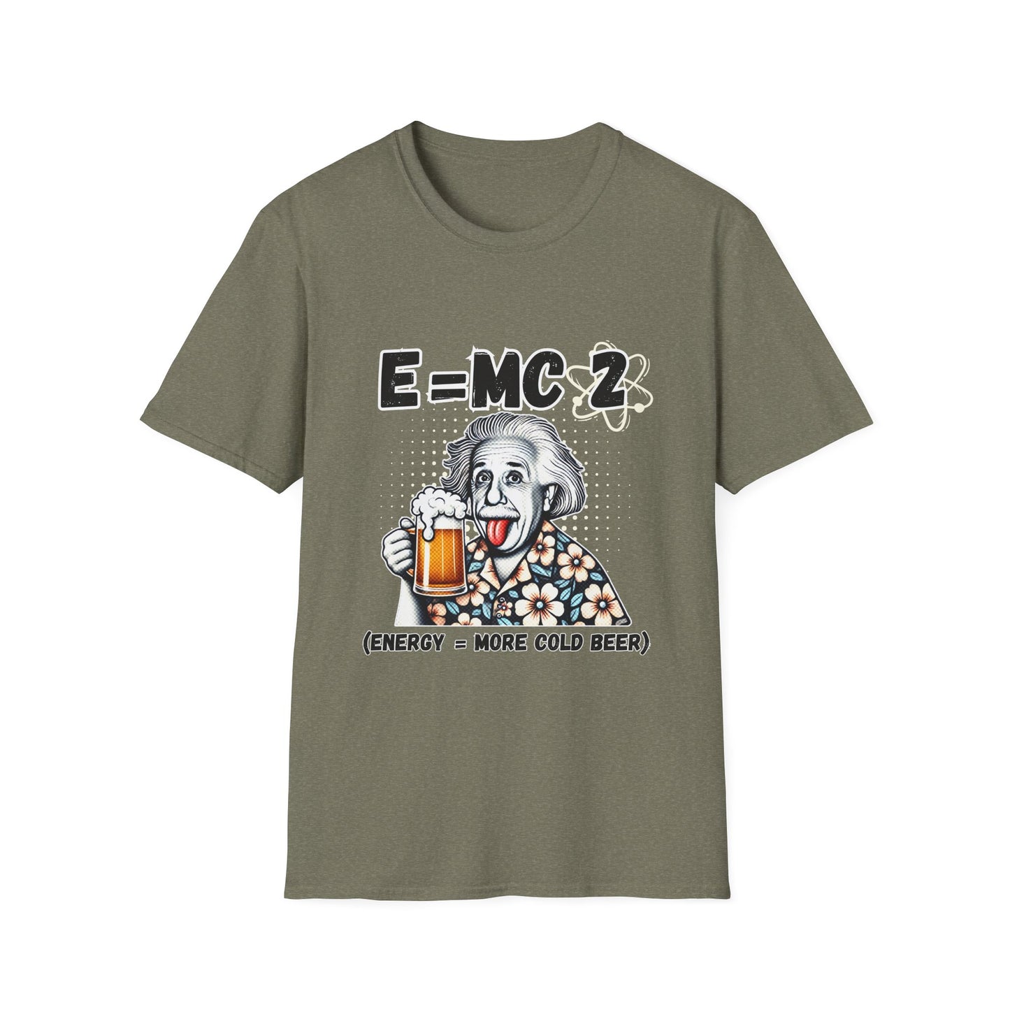 Funny Science T-Shirt | E=MC² with Beer Design - Original Design Stupid T-Shirt for Parties & Gifting