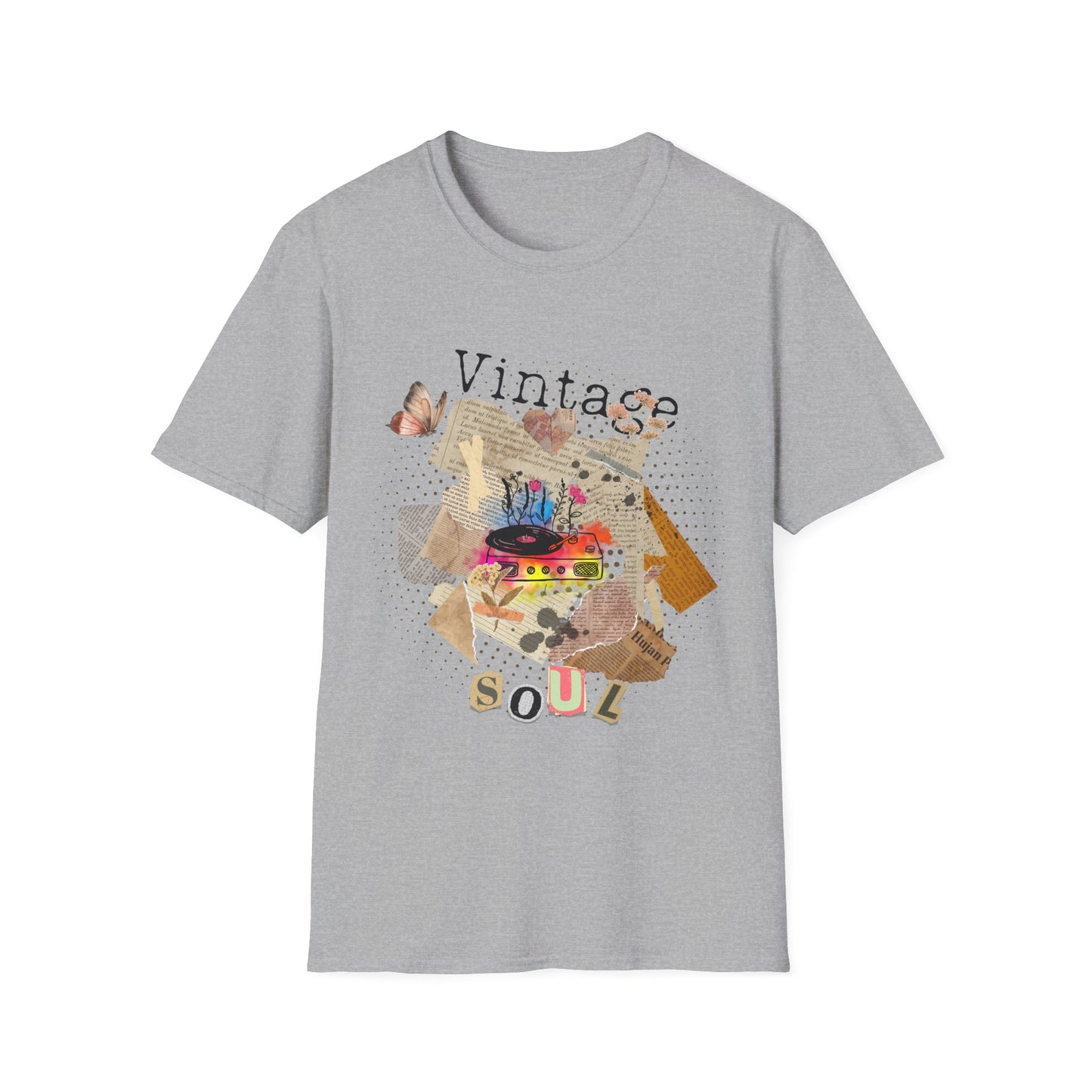 Vintage Soul Unisex Softstyle T-Shirt – Retro Turntable Original Design Tee