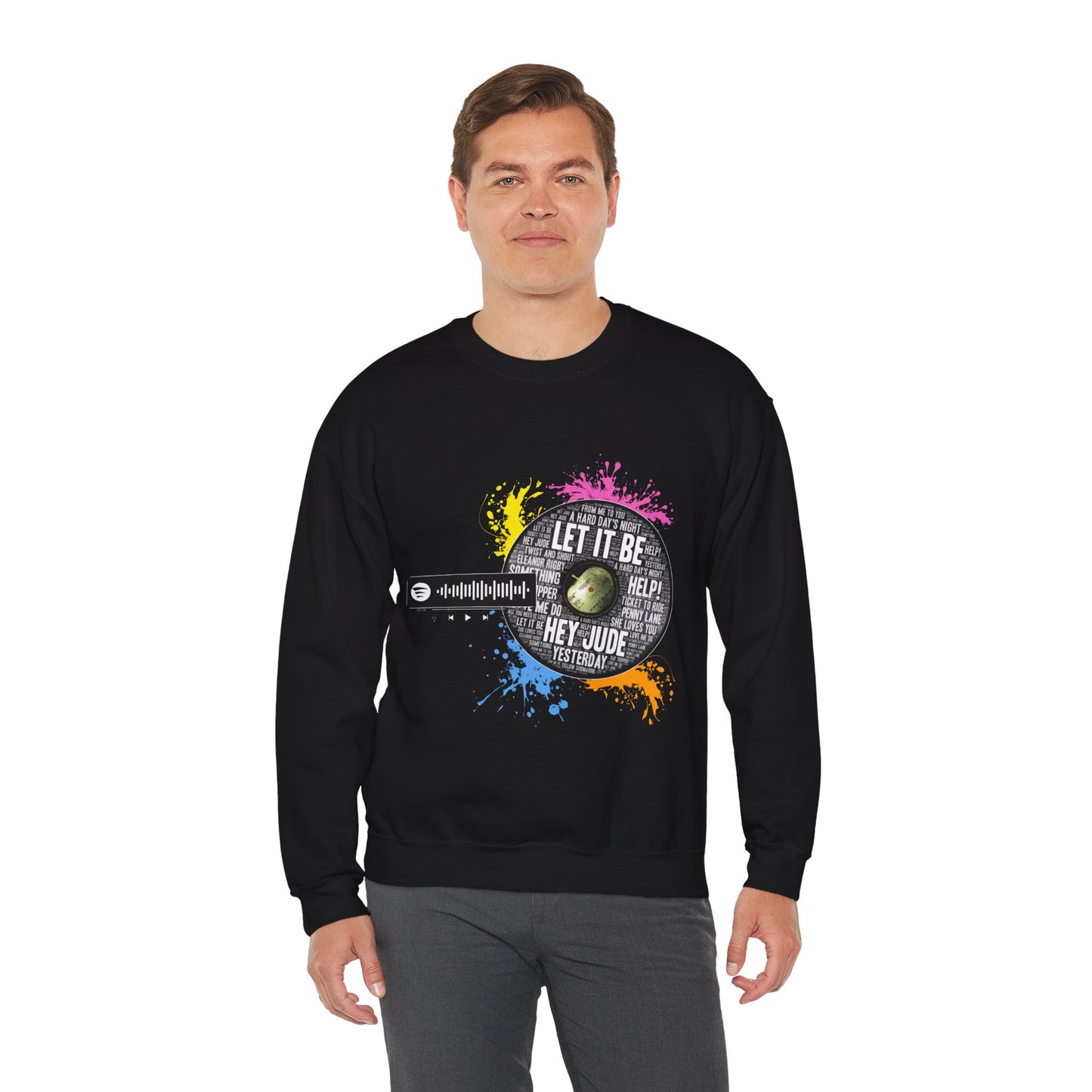 Beatles Vinyl Art – Unisex Crewneck Sweatshirt with Original Design